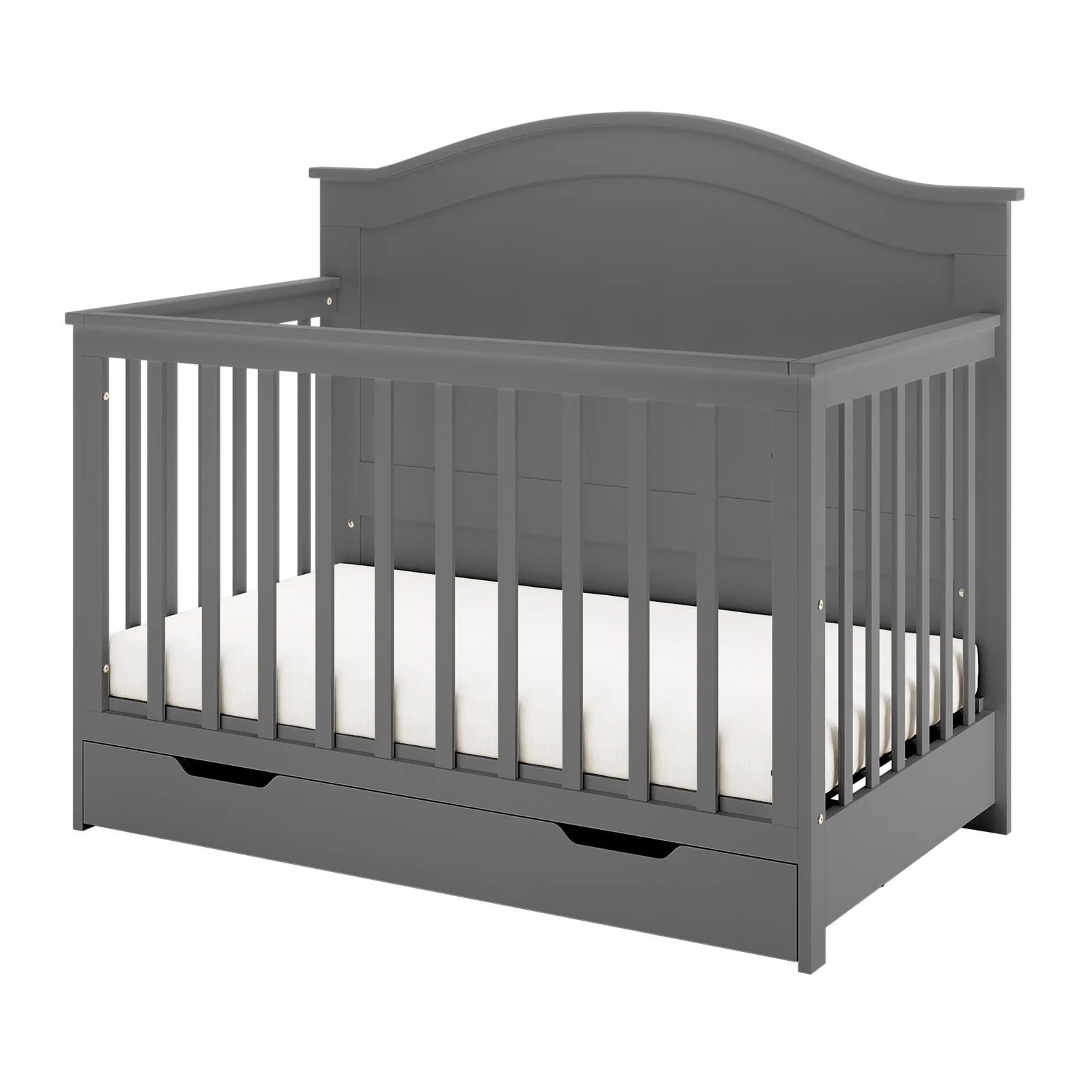 Azeem & Giro Solid Pine Convertible Cot Set in Grey - Image 10