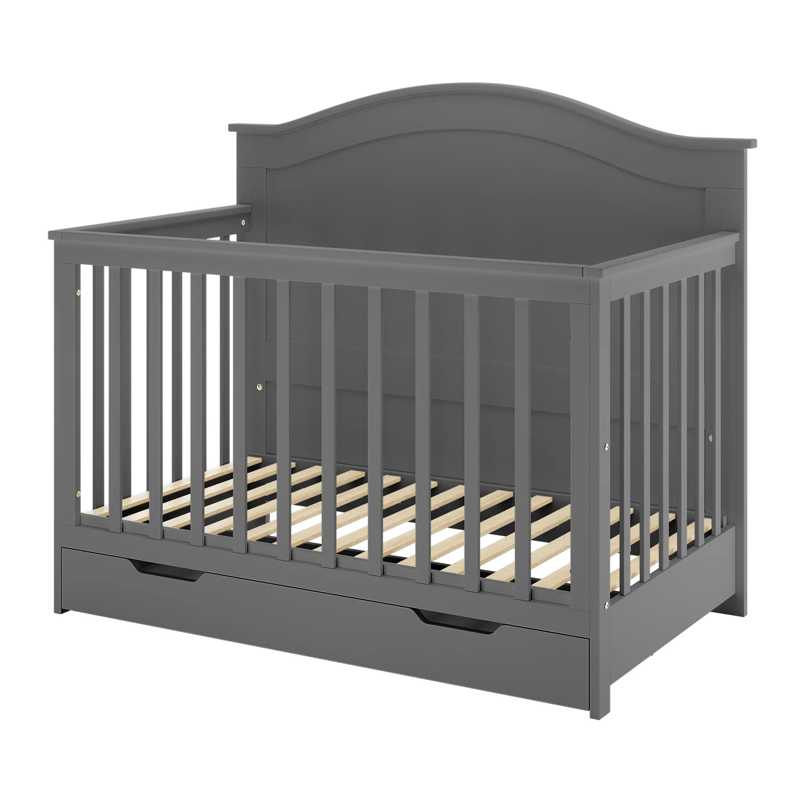 Azeem & Giro Solid Pine Convertible Cot Set in Grey - Image 11