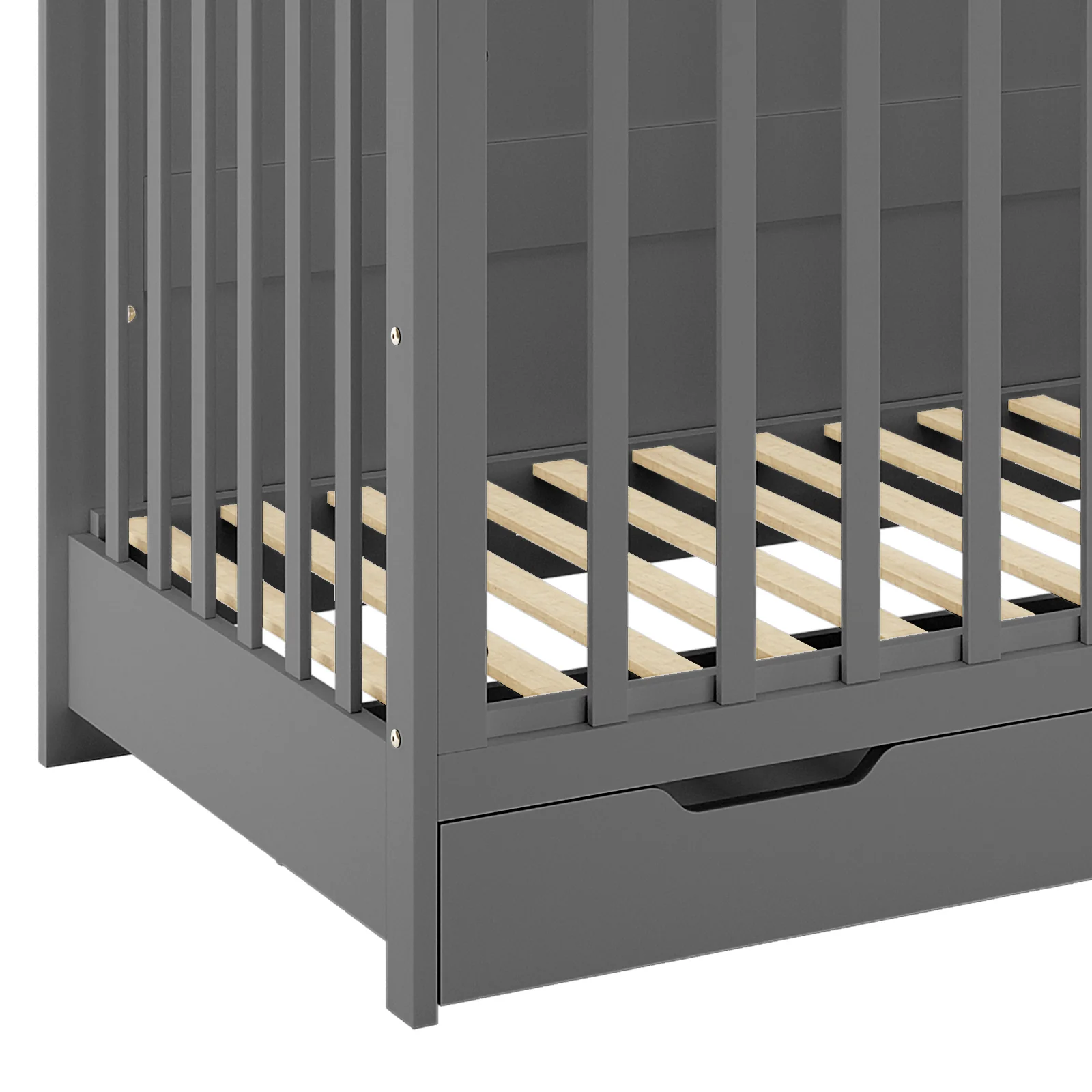 Azeem & Giro Solid Pine Convertible Cot Set in Grey - Image 14