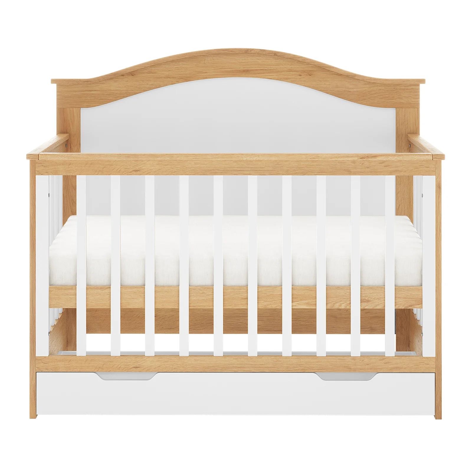 Azeem & Giro Solid Pine Convertible Cot Set in Walnut - Image 9
