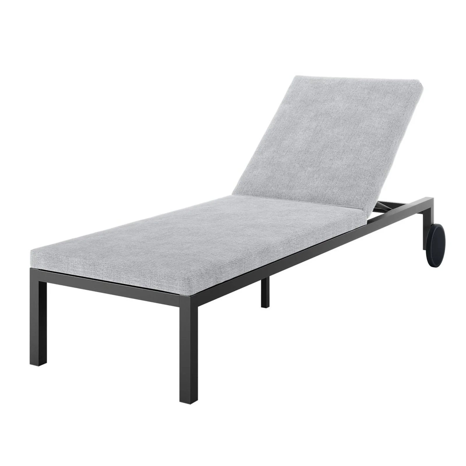 Bahiya Aluminium Outdoor Sunbed with Cushion in Dark Grey