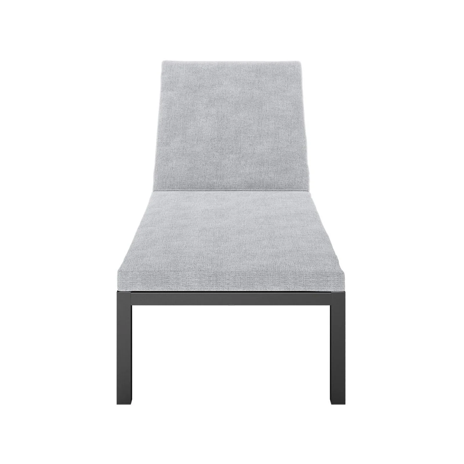 Bahiya Aluminium Outdoor Sunbed with Cushion in Dark Grey - Image 4
