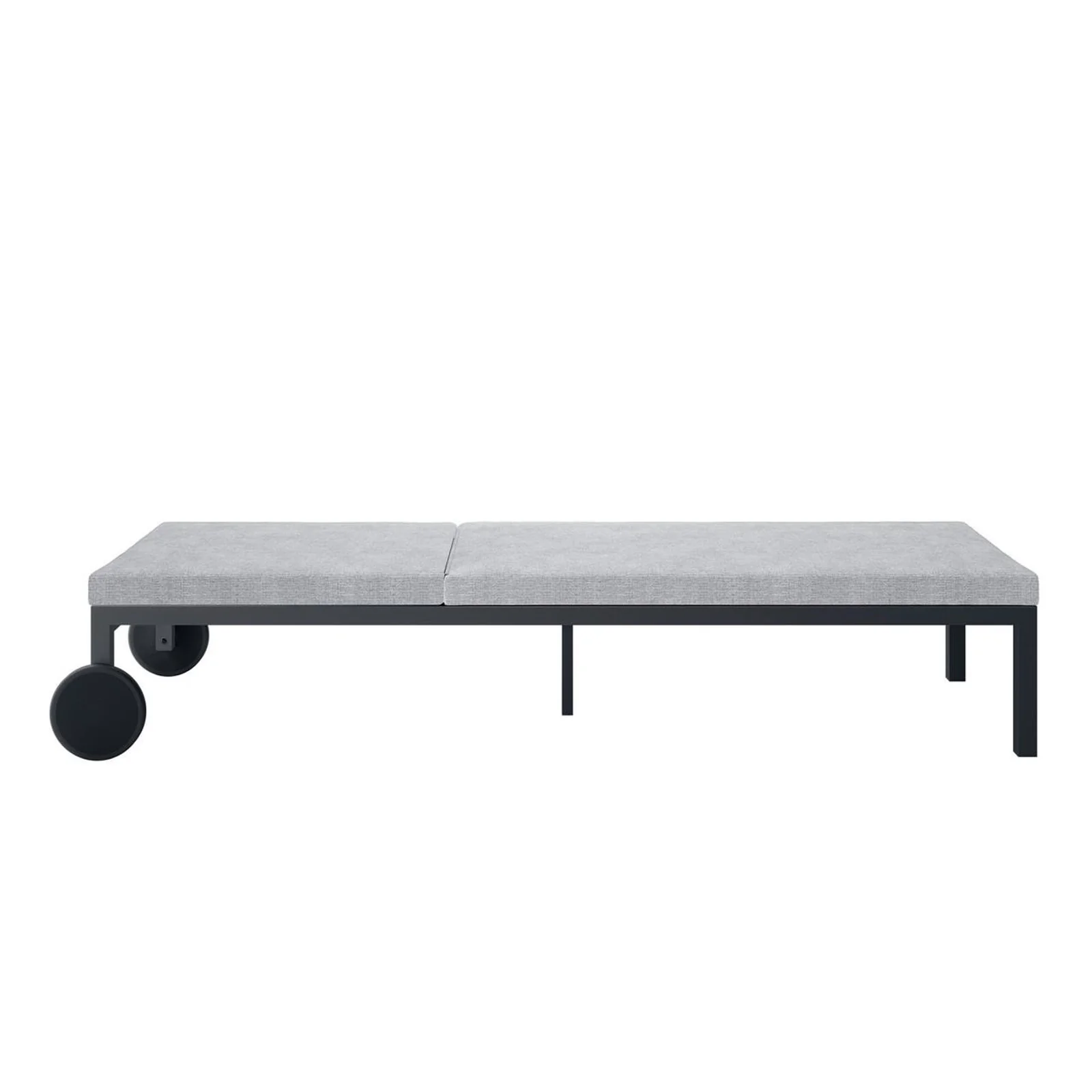 Bahiya Aluminium Outdoor Sunbed with Cushion in Dark Grey - Image 6