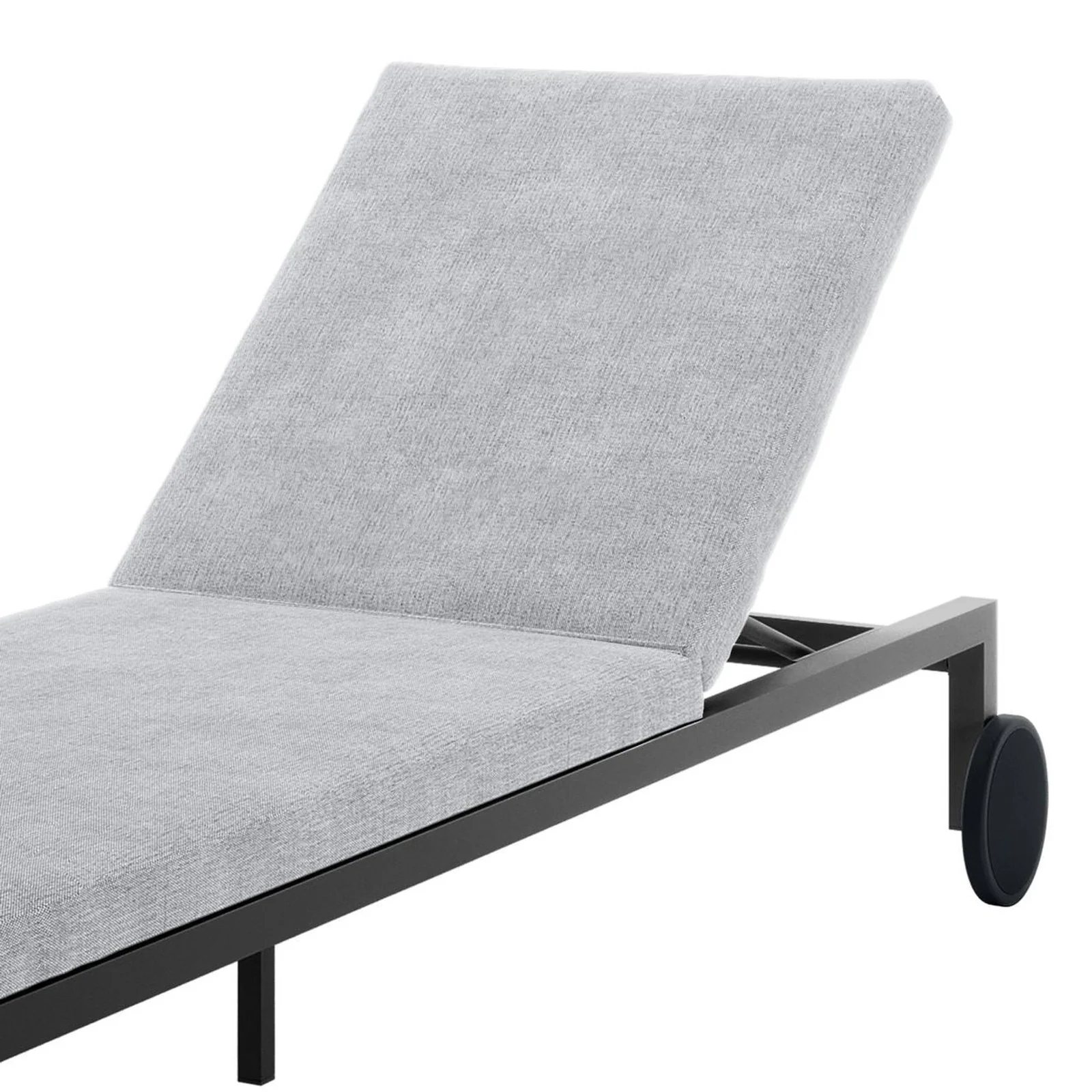 Bahiya Aluminium Outdoor Sunbed with Cushion in Dark Grey - Image 7