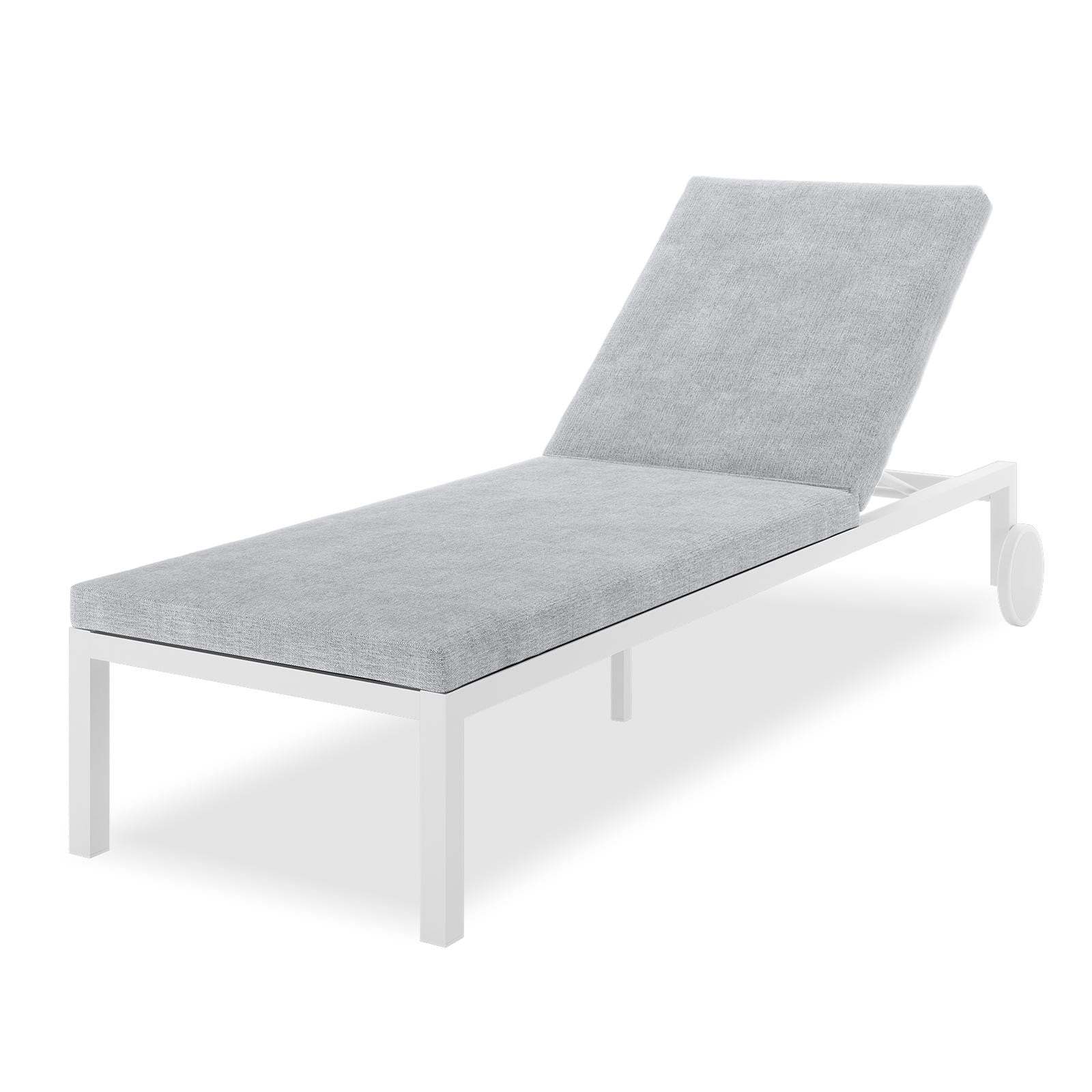 Bahiya Aluminium Outdoor Sunbed with Cushion in White