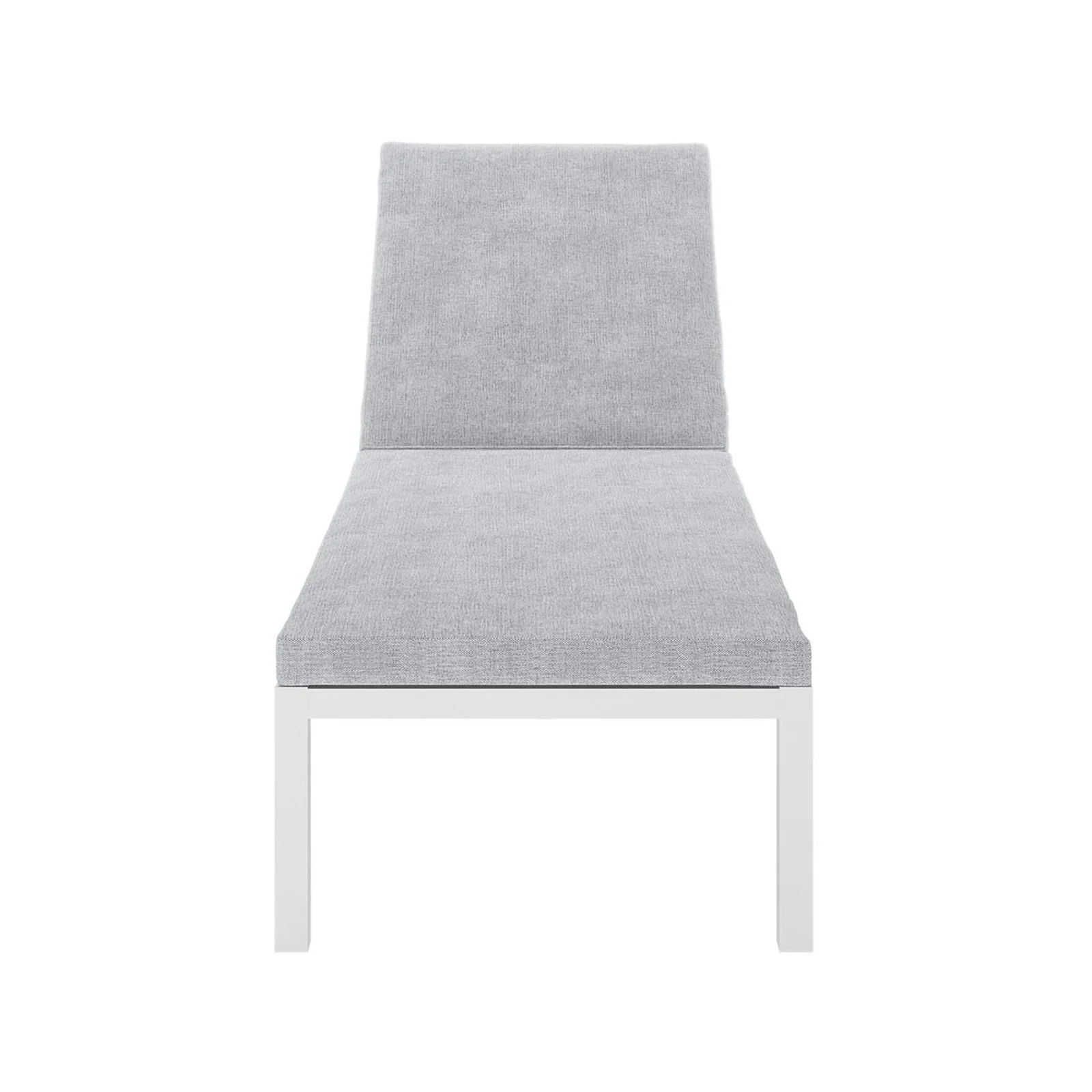 Bahiya Aluminium Outdoor Sunbed with Cushion in White - Image 4