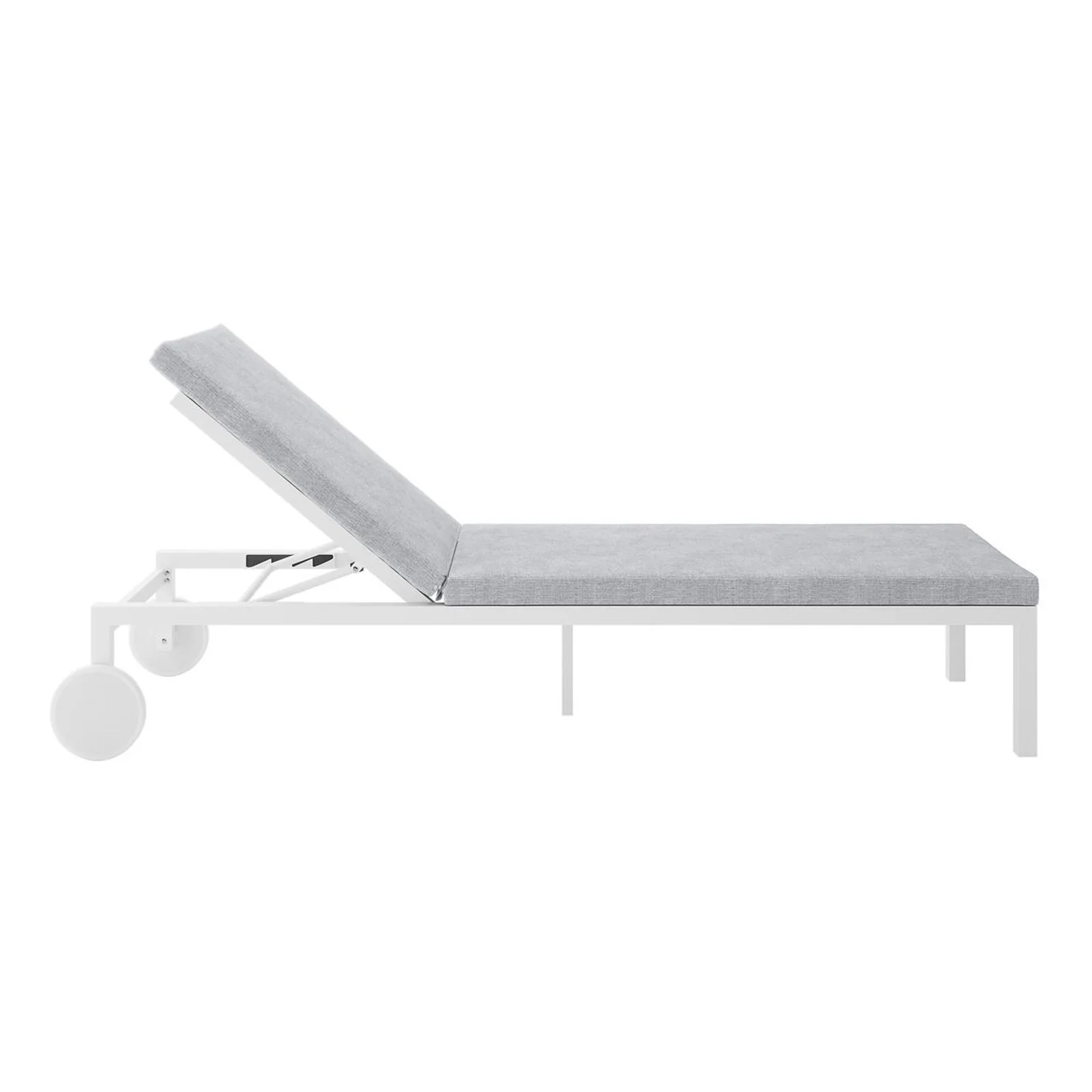 Bahiya Aluminium Outdoor Sunbed with Cushion in White - Image 5