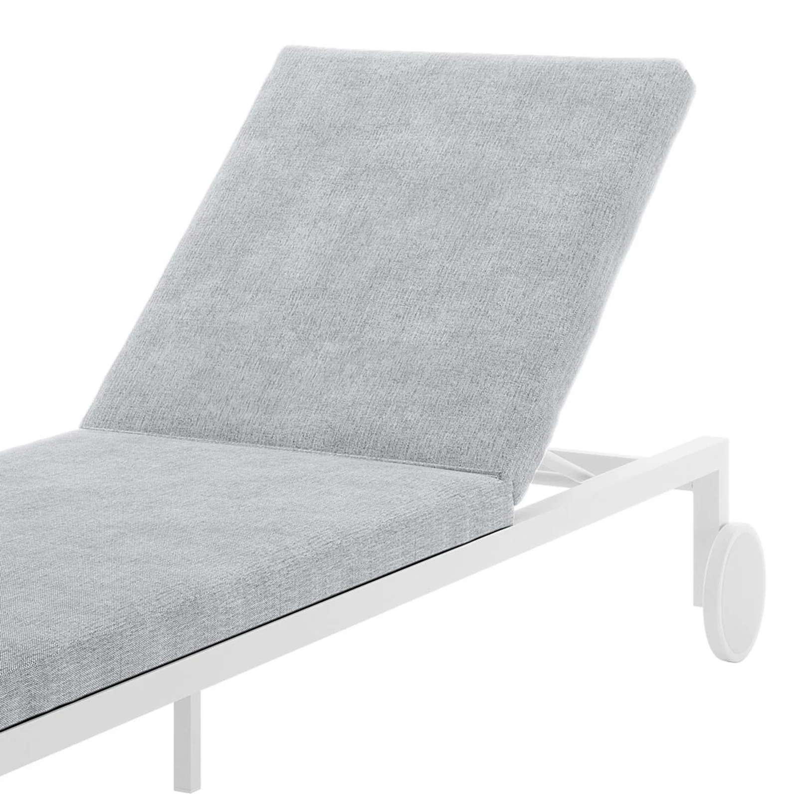 Bahiya Aluminium Outdoor Sunbed with Cushion in White - Image 7