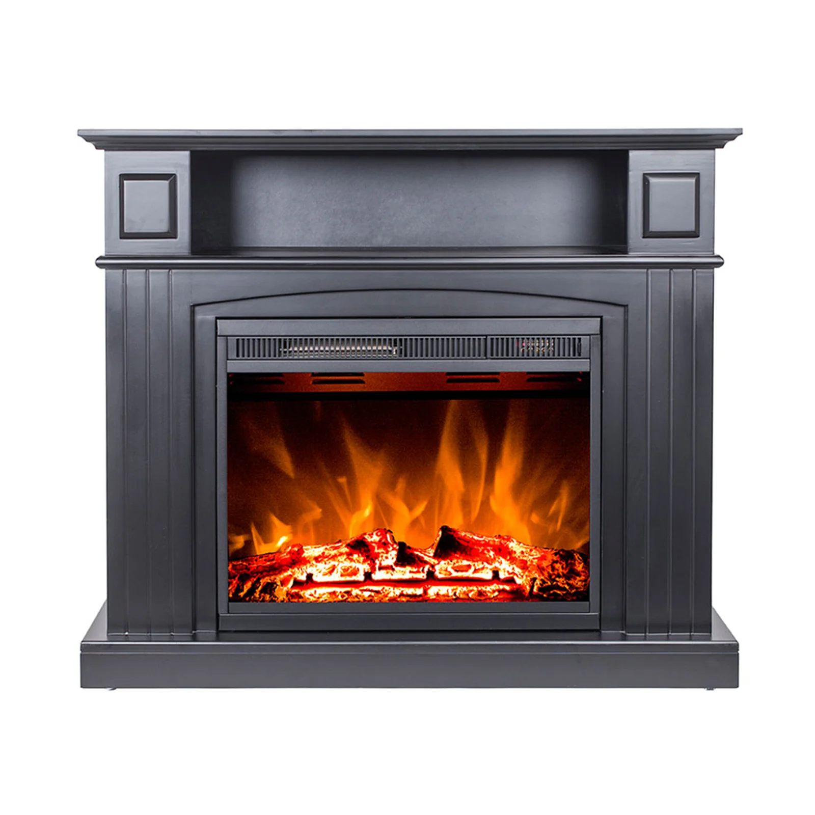 Banhi 1500W Electric Fireplace Heater with Mantel in Black