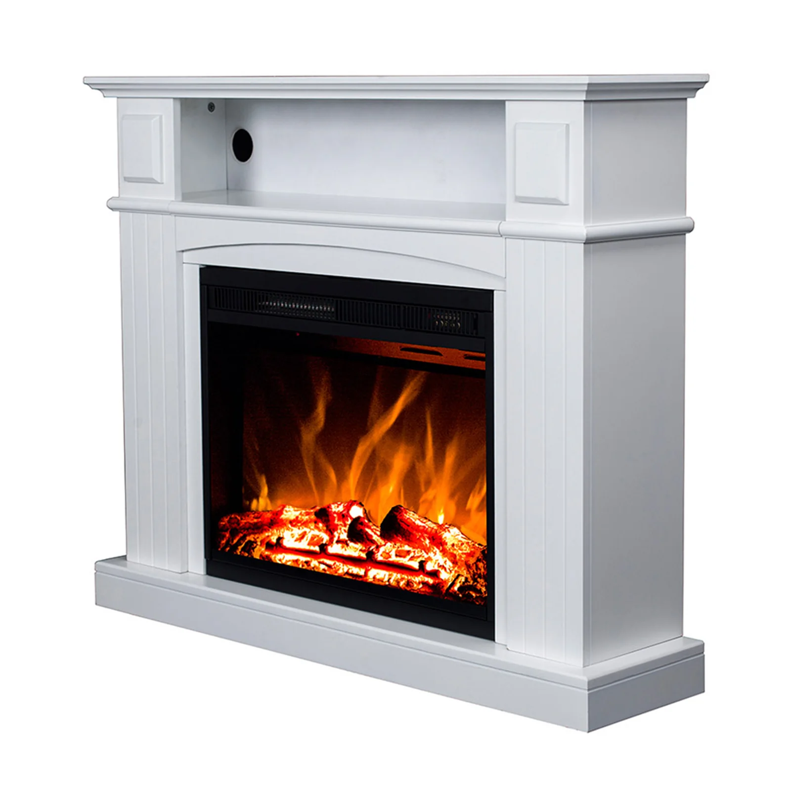 Banhi 1500W Electric Fireplace Heater with Mantel in White - Image 5