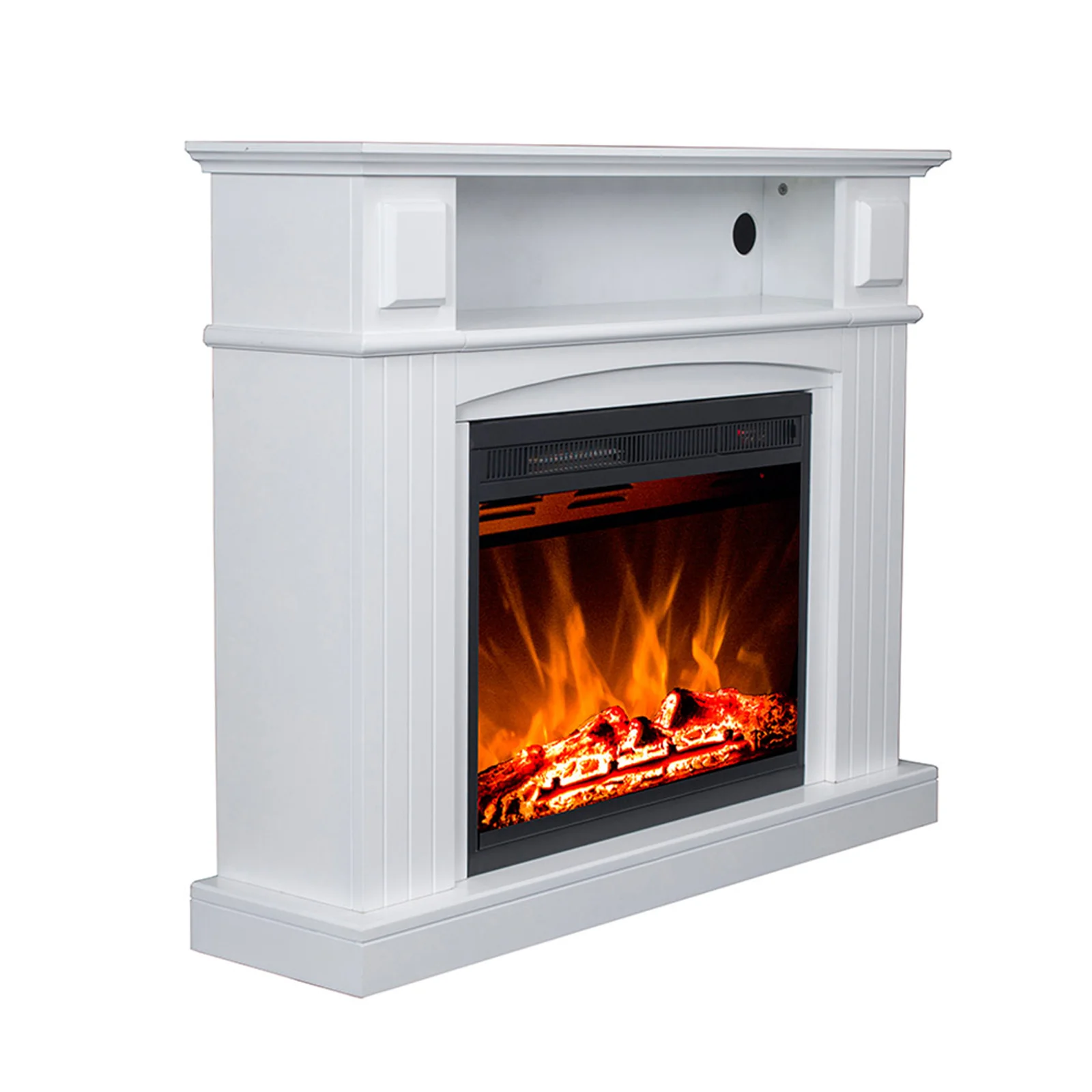 Banhi 1500W Electric Fireplace Heater with Mantel in White - Image 6