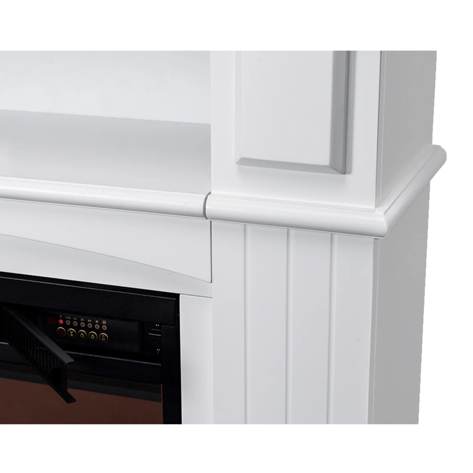 Banhi 1500W Electric Fireplace Heater with Mantel in White - Image 7