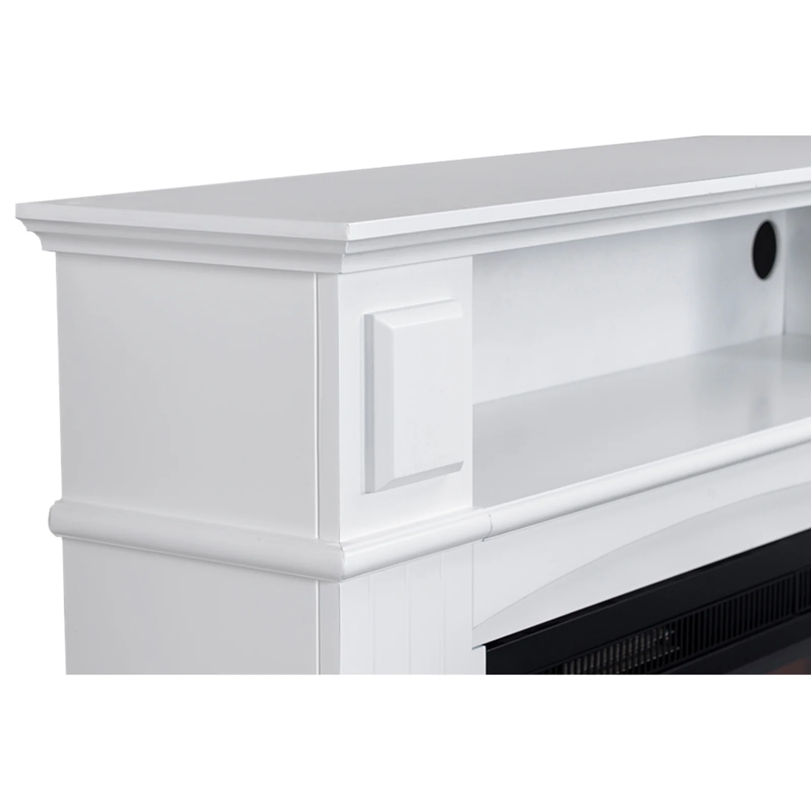 Banhi 1500W Electric Fireplace Heater with Mantel in White - Image 9
