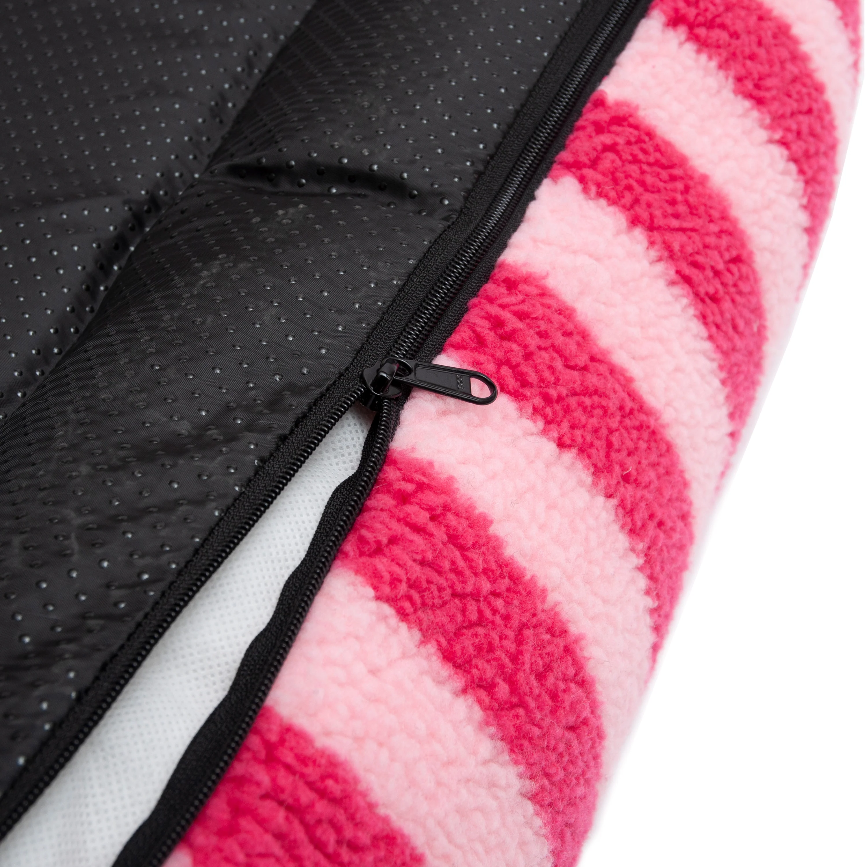 Barnaby Large Orthopaedic Boucle Dog Bed in Pink Stripes - Image 10