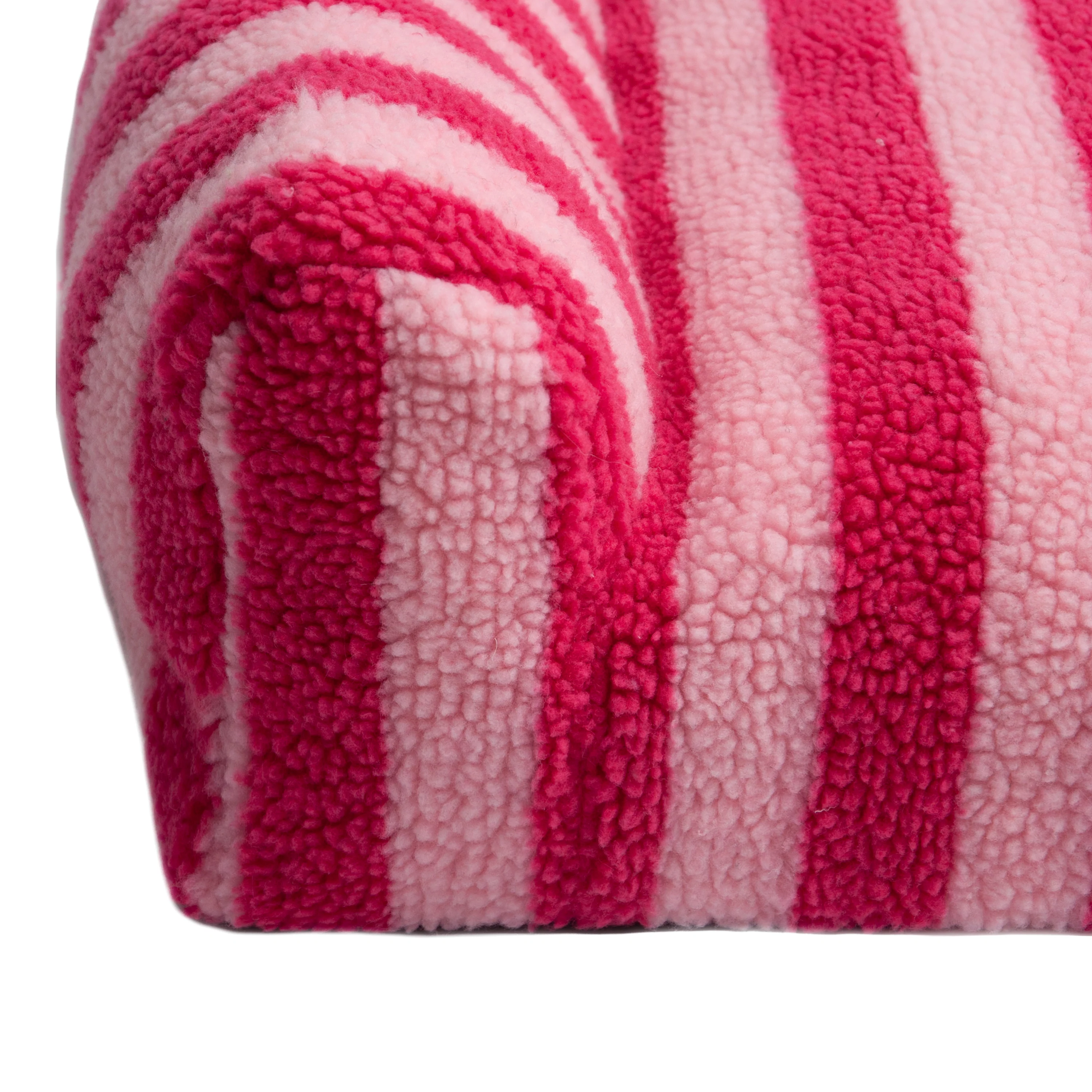 Barnaby Medium Orthopaedic Boucle Dog Bed in Pink Stripes - Image 8