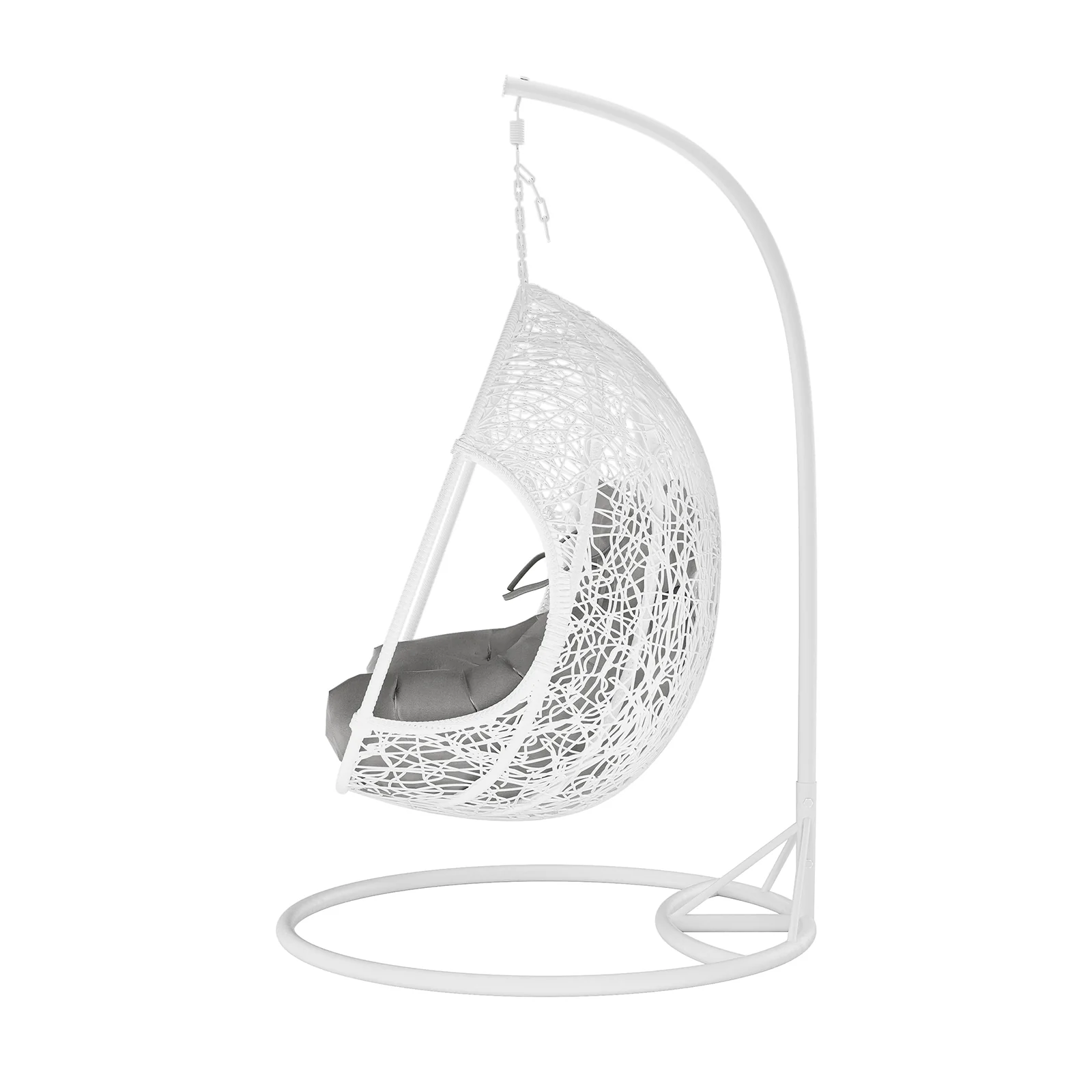 Basin 2-Seater Hanging Egg Chair with Cushion in White - Image 6