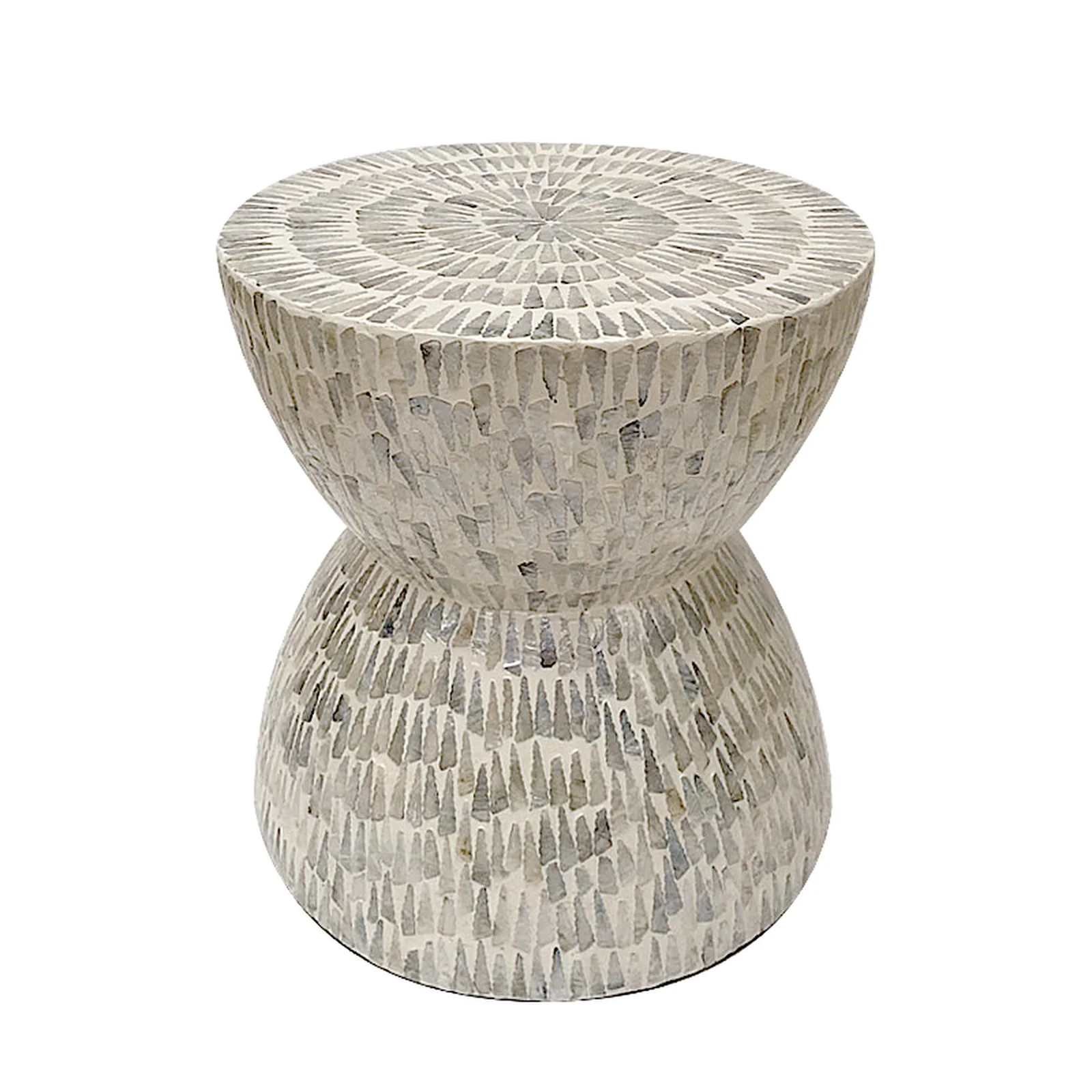 Baylor 40cm Mother of Pearl Inlay Coffee Table in Pale Blue