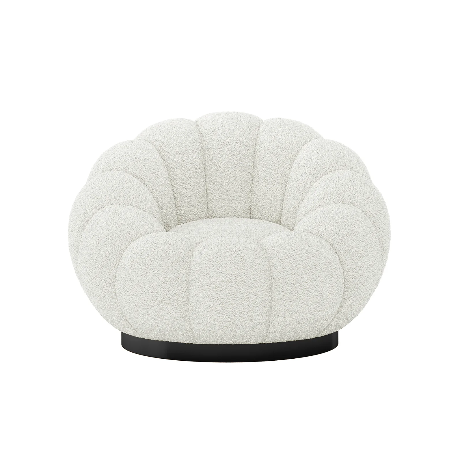 Beare Boucle Swivel Accent Chair in Cream White - Image 4