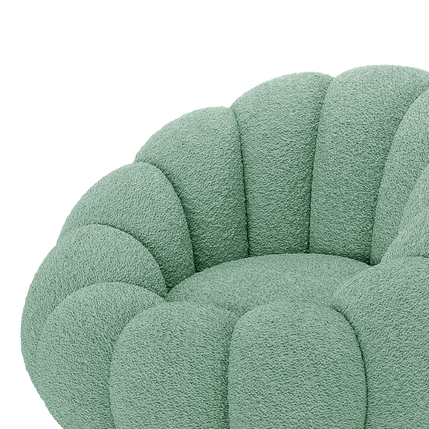 Beare Boucle Swivel Gold Base Accent Chair in Light Green - Image 6