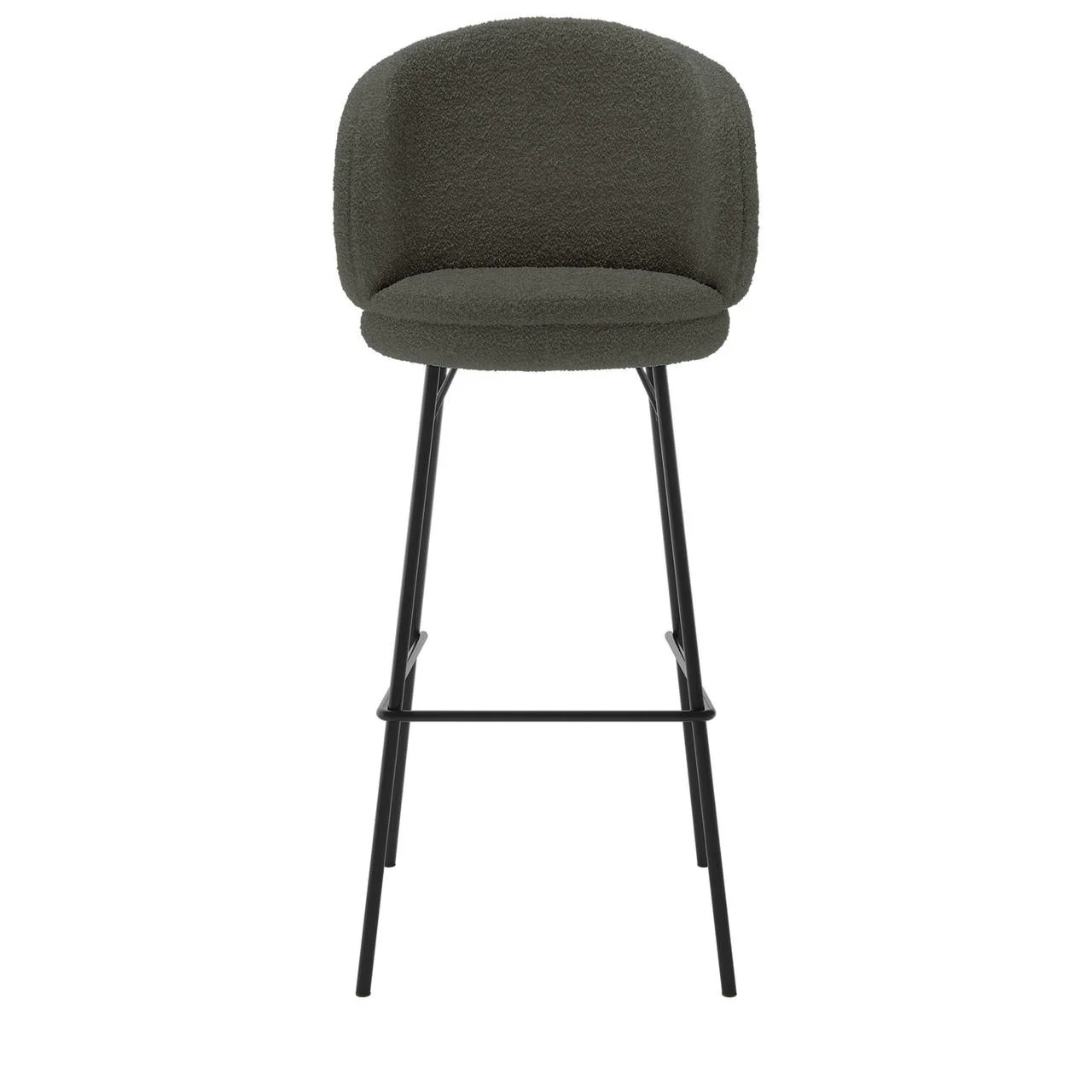 Belize High Back Boucle Bar Stool Set of 2 in Green - Image 5