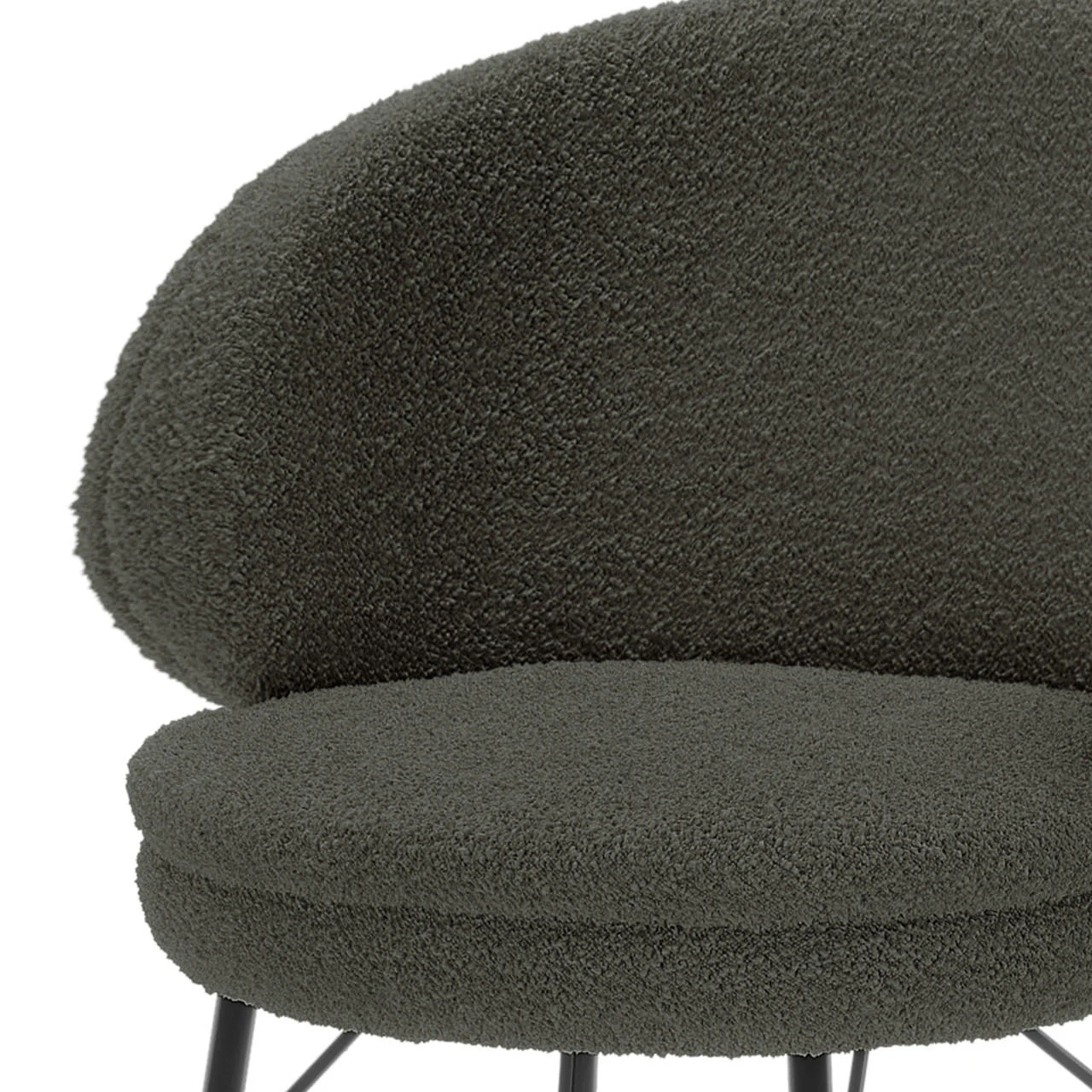 Belize High Back Boucle Bar Stool Set of 2 in Green - Image 6