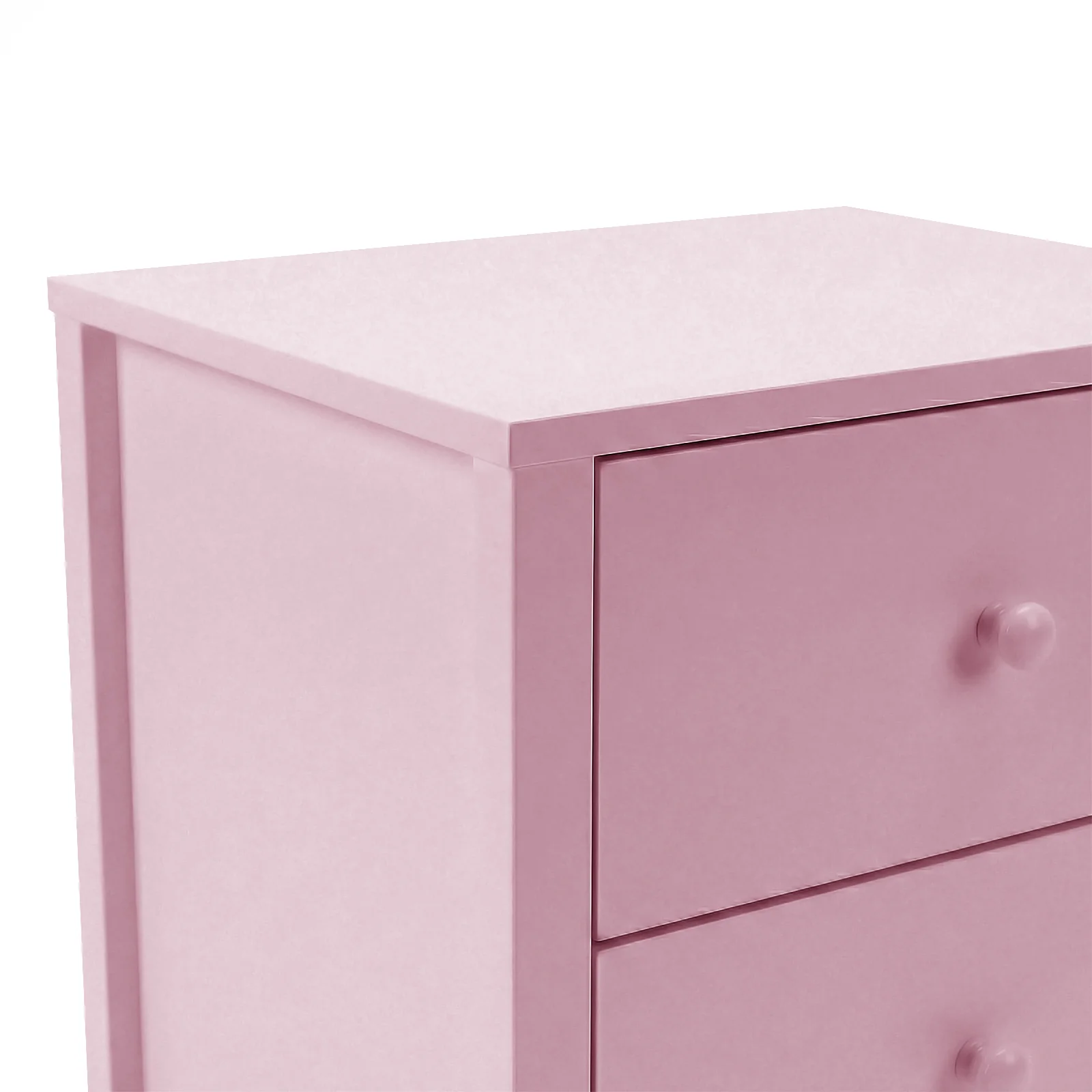 Bellea 45cm Pine Two Drawer Bedside Table in Pink - Image 9