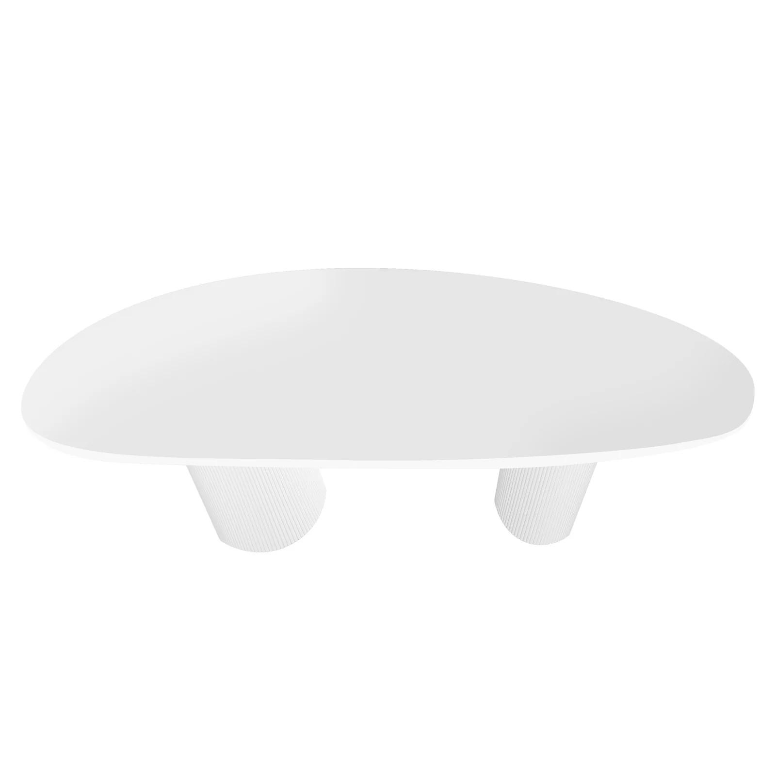 Belmar 200cm Curved Outdoor Concrete Dining Table in White - Image 10