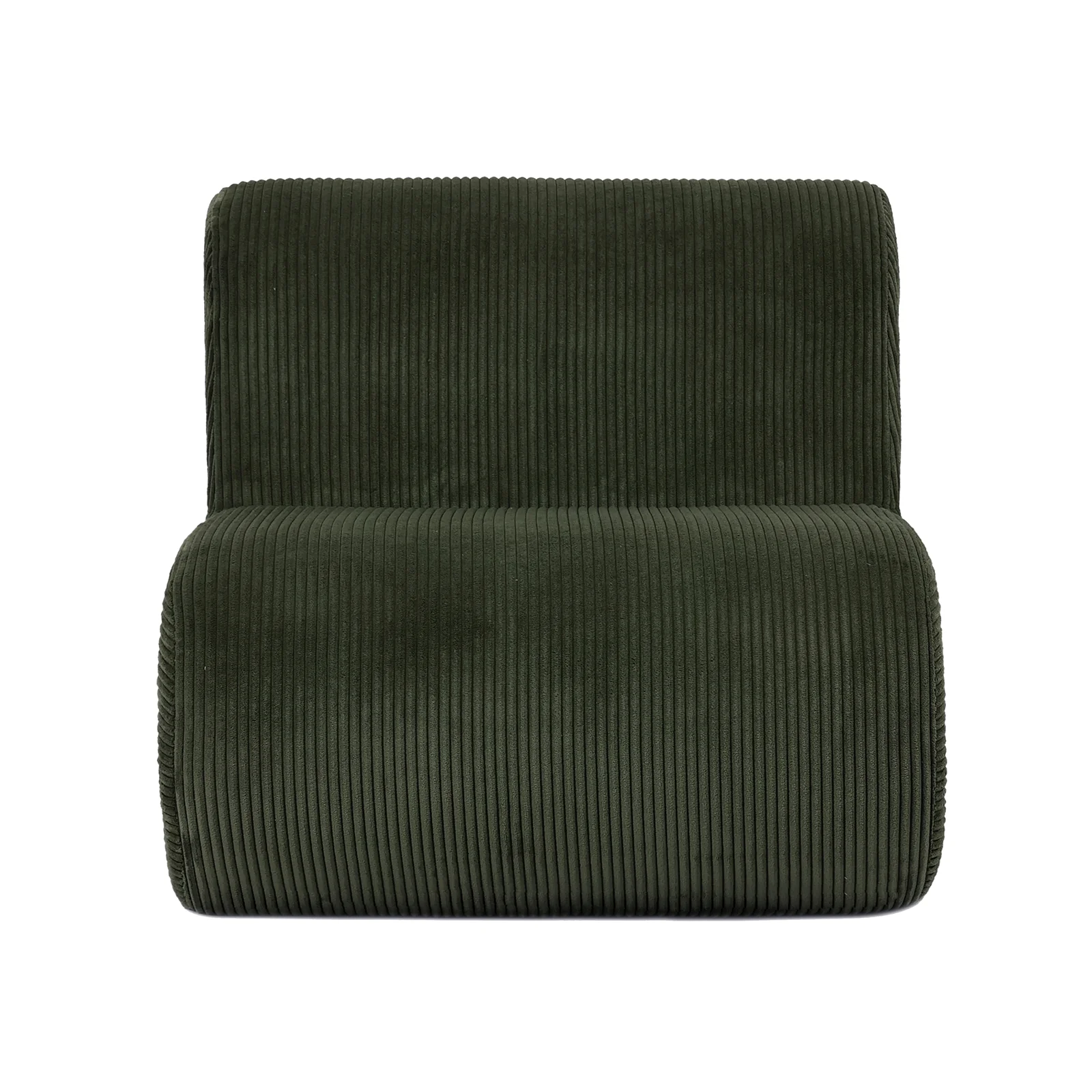 Bengtaz Corduroy Curved Accent Chair in Dark Green - Image 9