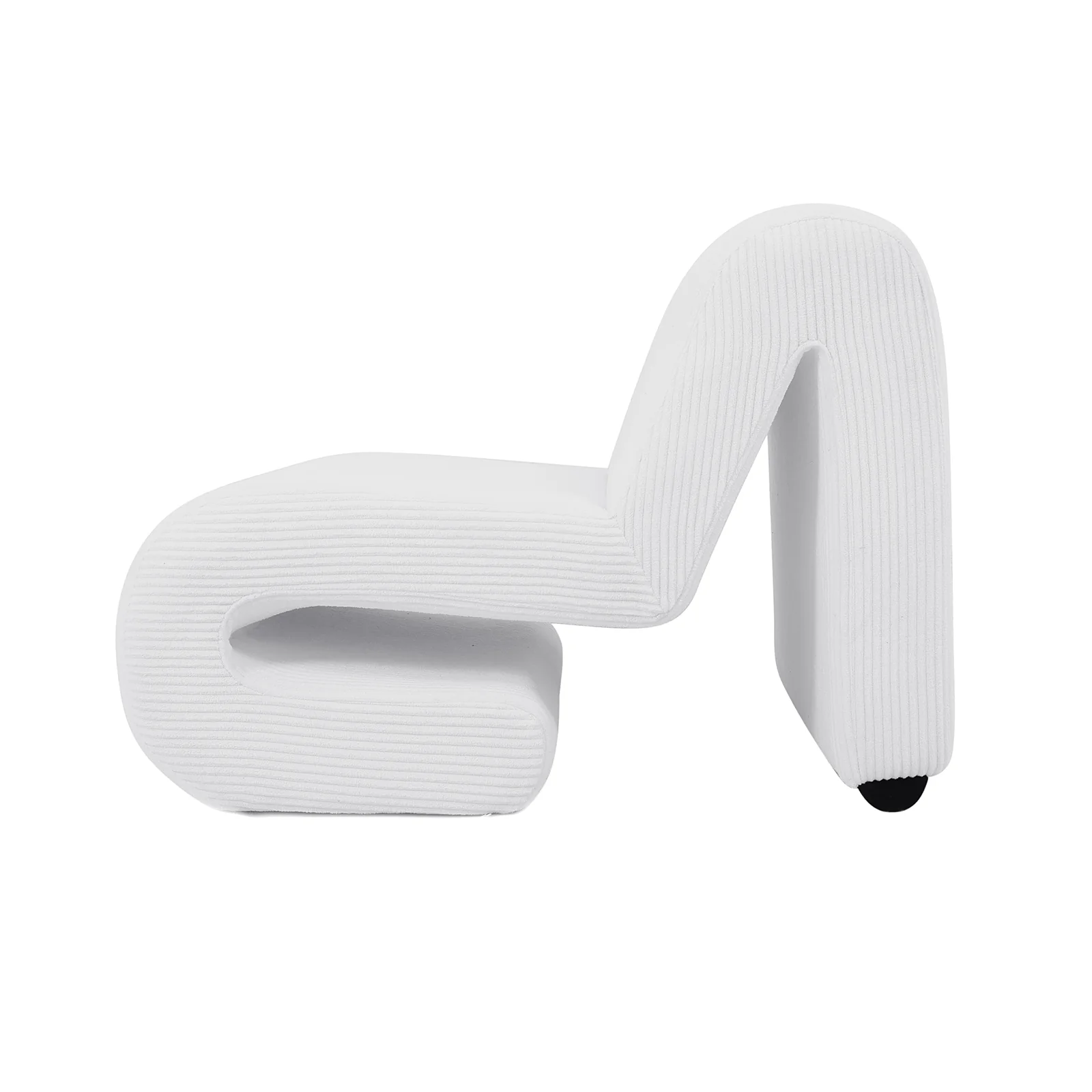 Bengtaz Corduroy Curved Accent Chair in Snow White - Image 10