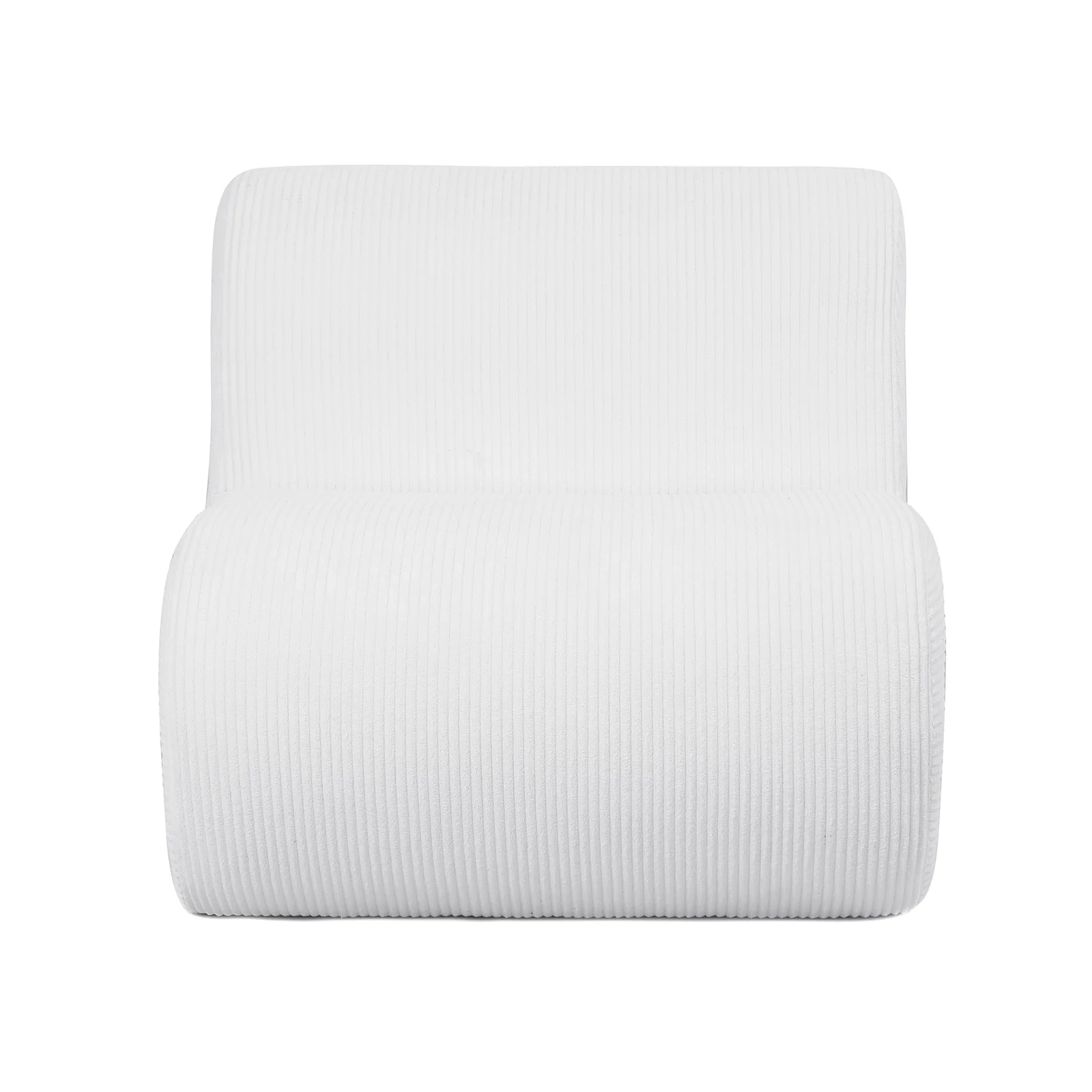 Bengtaz Corduroy Curved Accent Chair in Snow White - Image 8