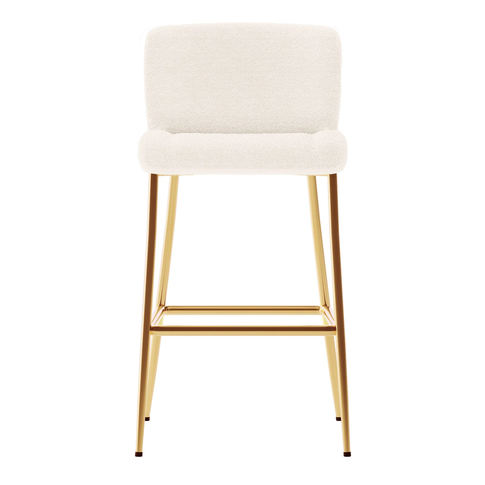 Bernie High Back Boucle Bar Stool Set of 2 in White - Image 5
