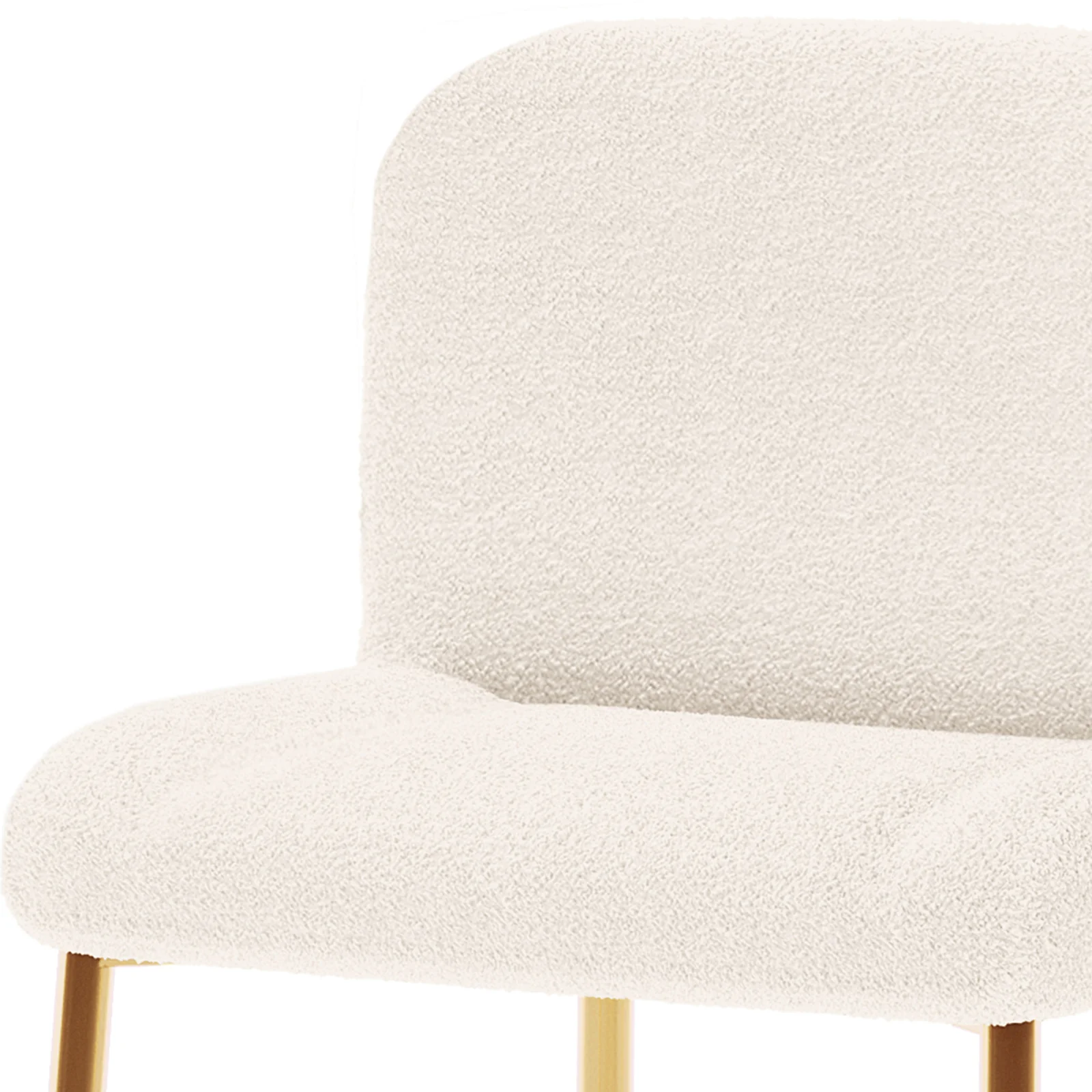 Bernie High Back Boucle Bar Stool Set of 2 in White - Image 8