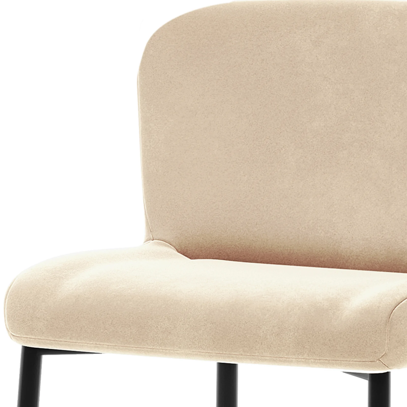 Bernie High Back Velvet Bar Stool Set of 2 in Oatmeal - Image 7