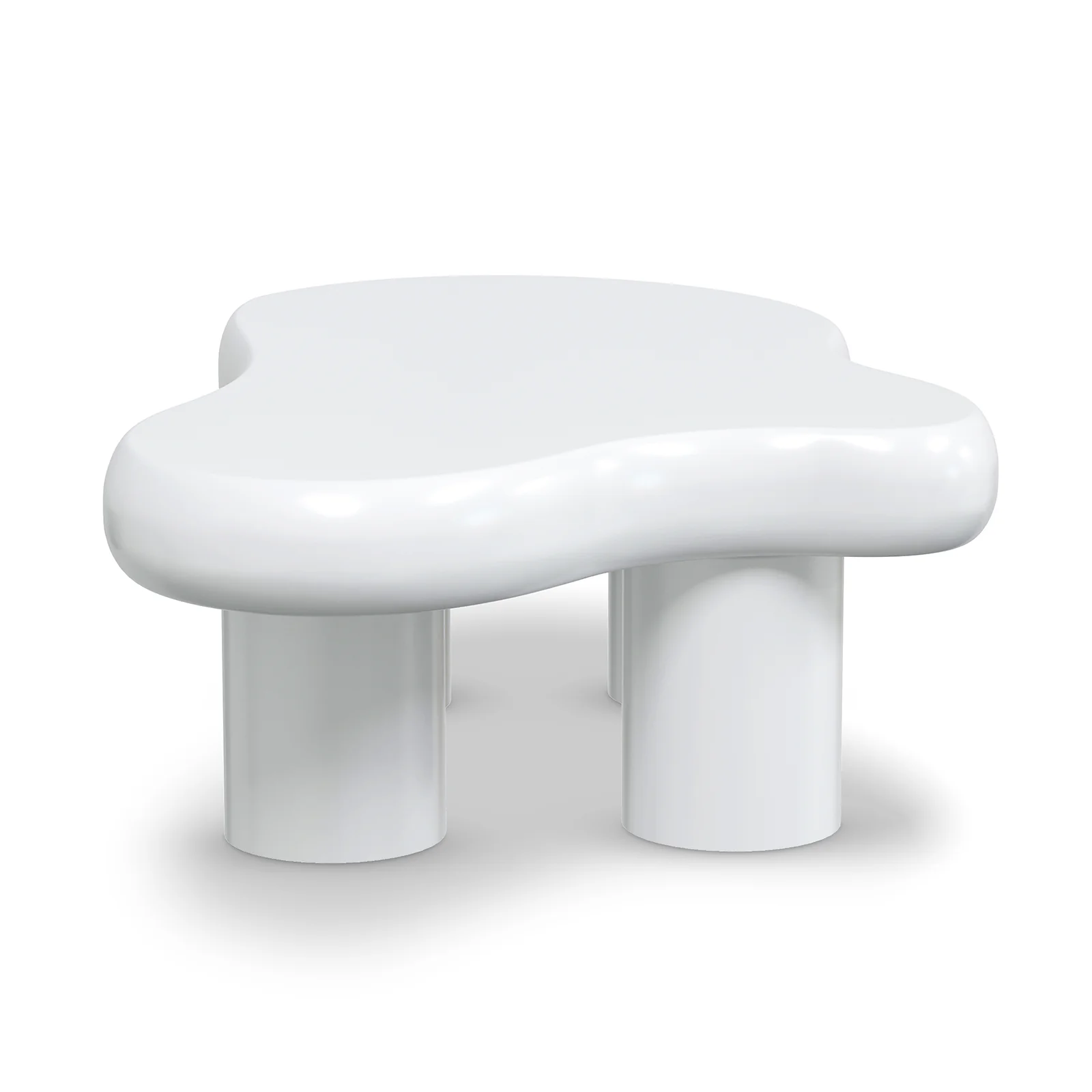 Blissey 90cm Organic Curved Cloud Coffee Table in White - Image 7