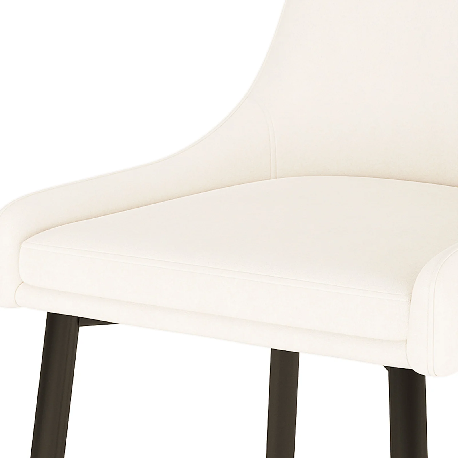 Blythe High Back Fabric Dining Chair Set of 2 in Cream White - Image 7