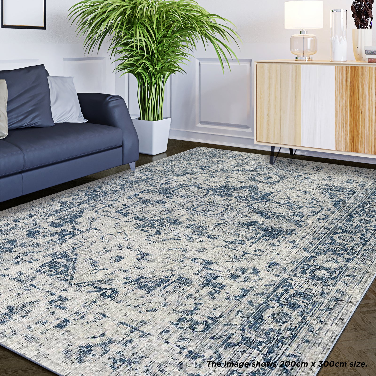 Boda 160x230cm Distressed Persian Silky Indoor Floor Rug - Image 2