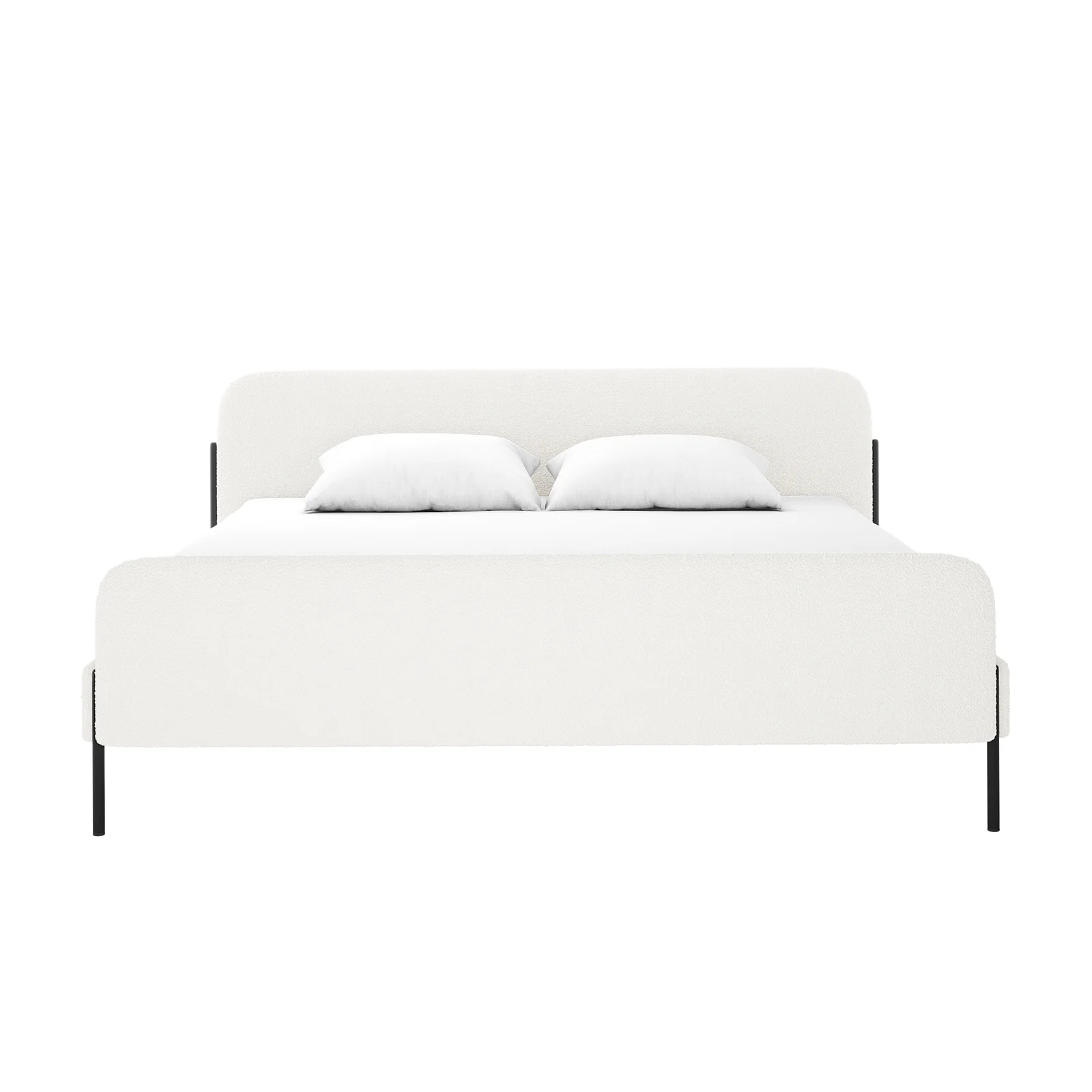 Bonny King Boucle Bed Fabric Frame in Cream White - Image 4