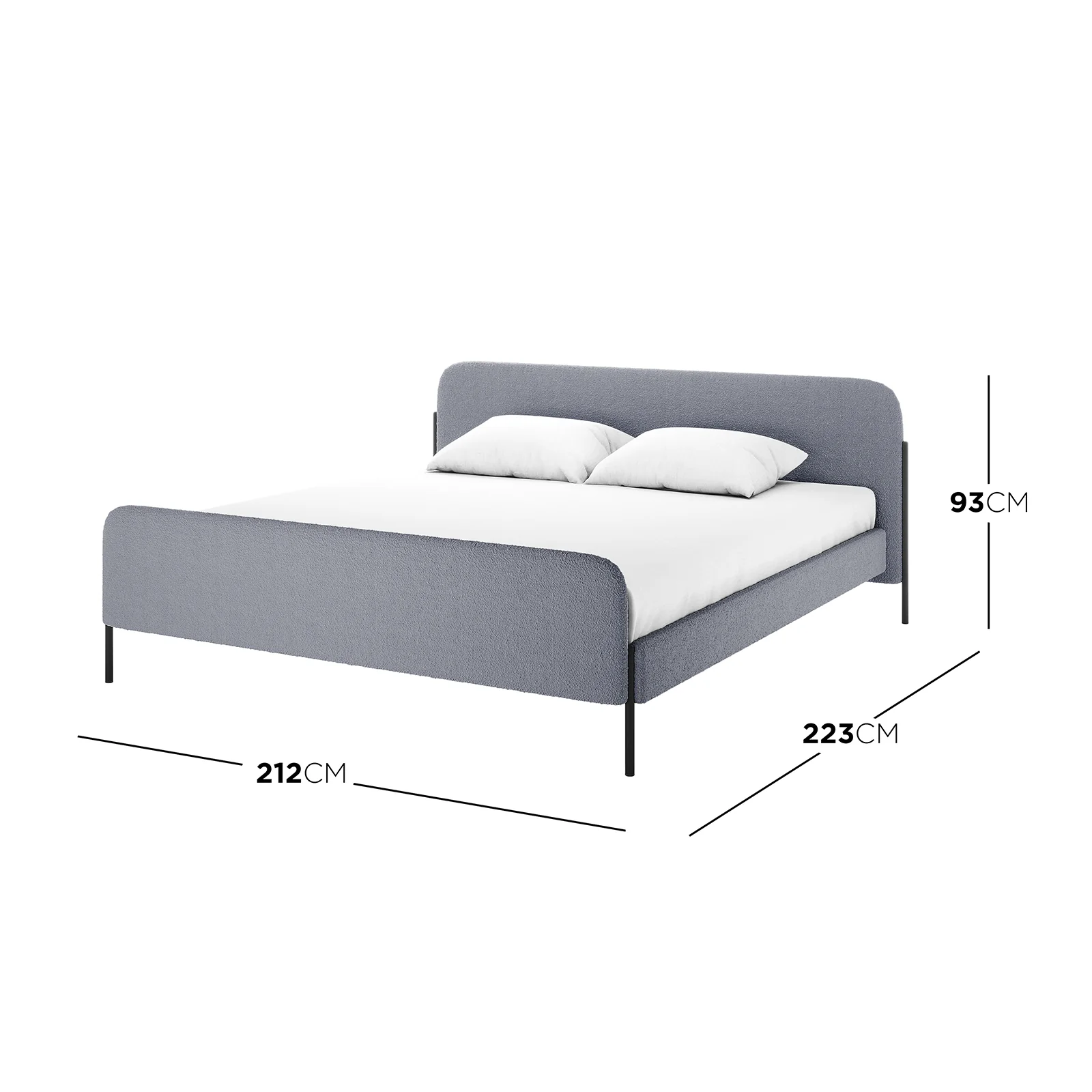 Bonny King Boucle Bed Frame in Grey - Image 3