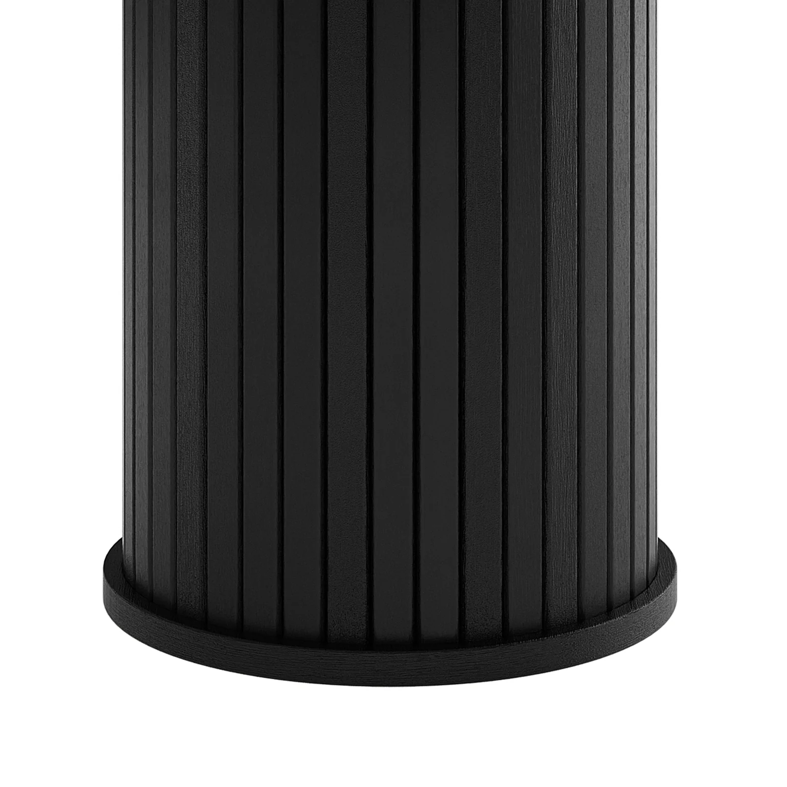 Booker 50cm Round Fluted Oak Side Table in Black - Image 10