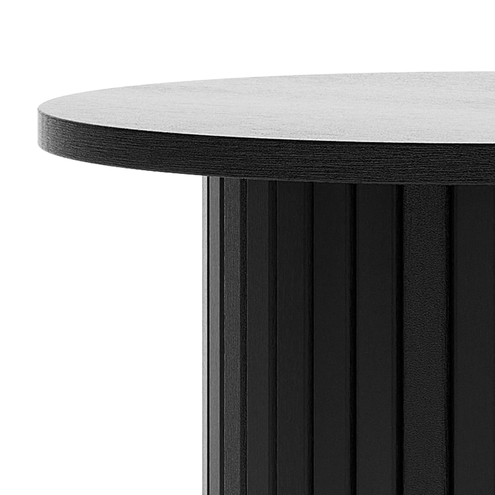 Booker 50cm Round Fluted Oak Side Table in Black - Image 9