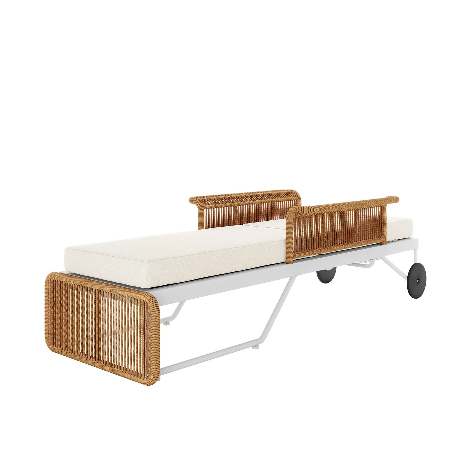 Boonoo Premium Rattan Outdoor Sun Lounger in Cream White - Image 12