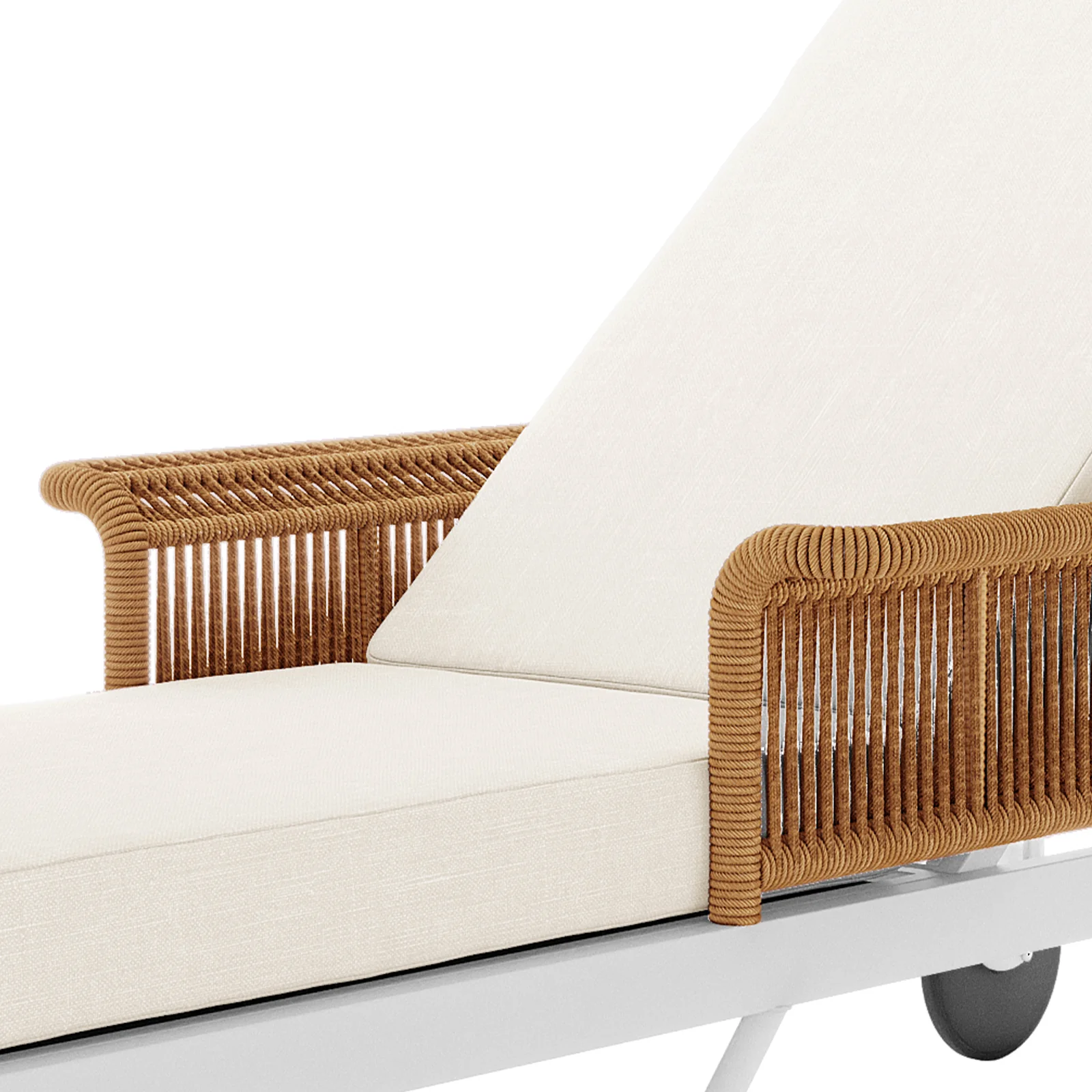 Boonoo Premium Rattan Outdoor Sun Lounger in Cream White - Image 14