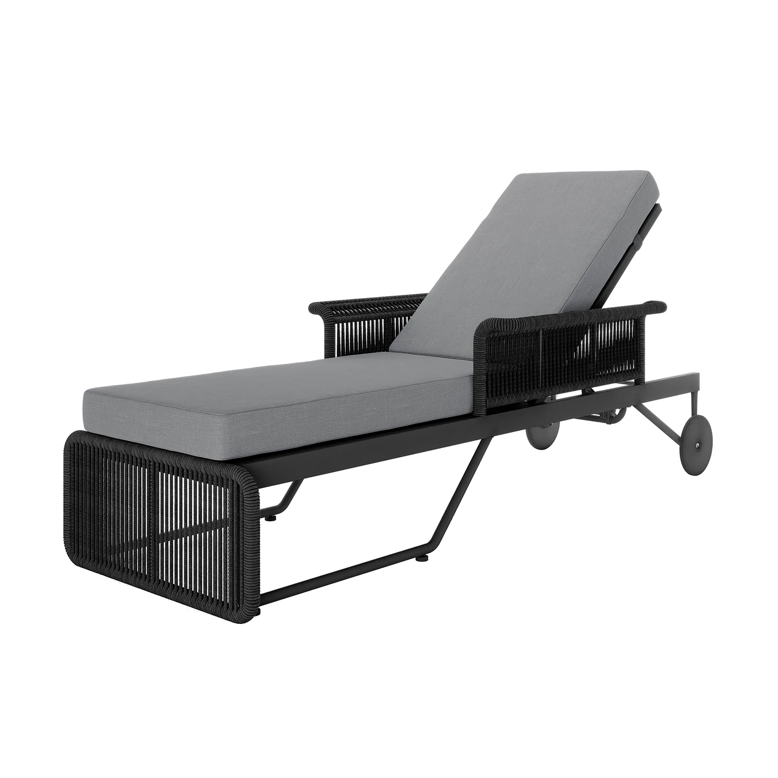 Boonoo Premium Rattan Outdoor Sun Lounger in Grey