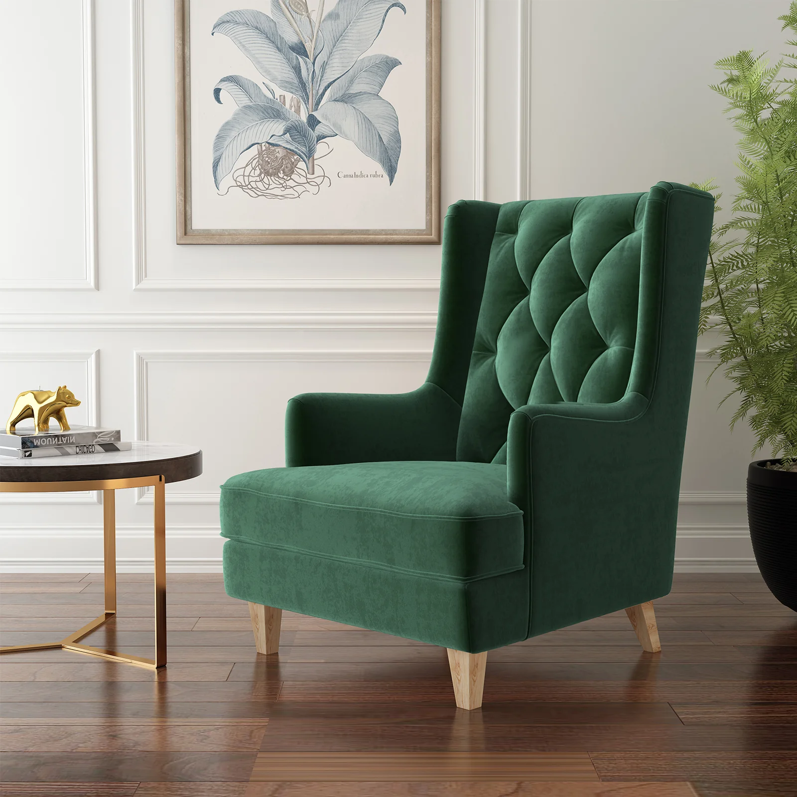 Brandt 2-in-1 Convertible Rocking Armchair in Forest Green - Image 3