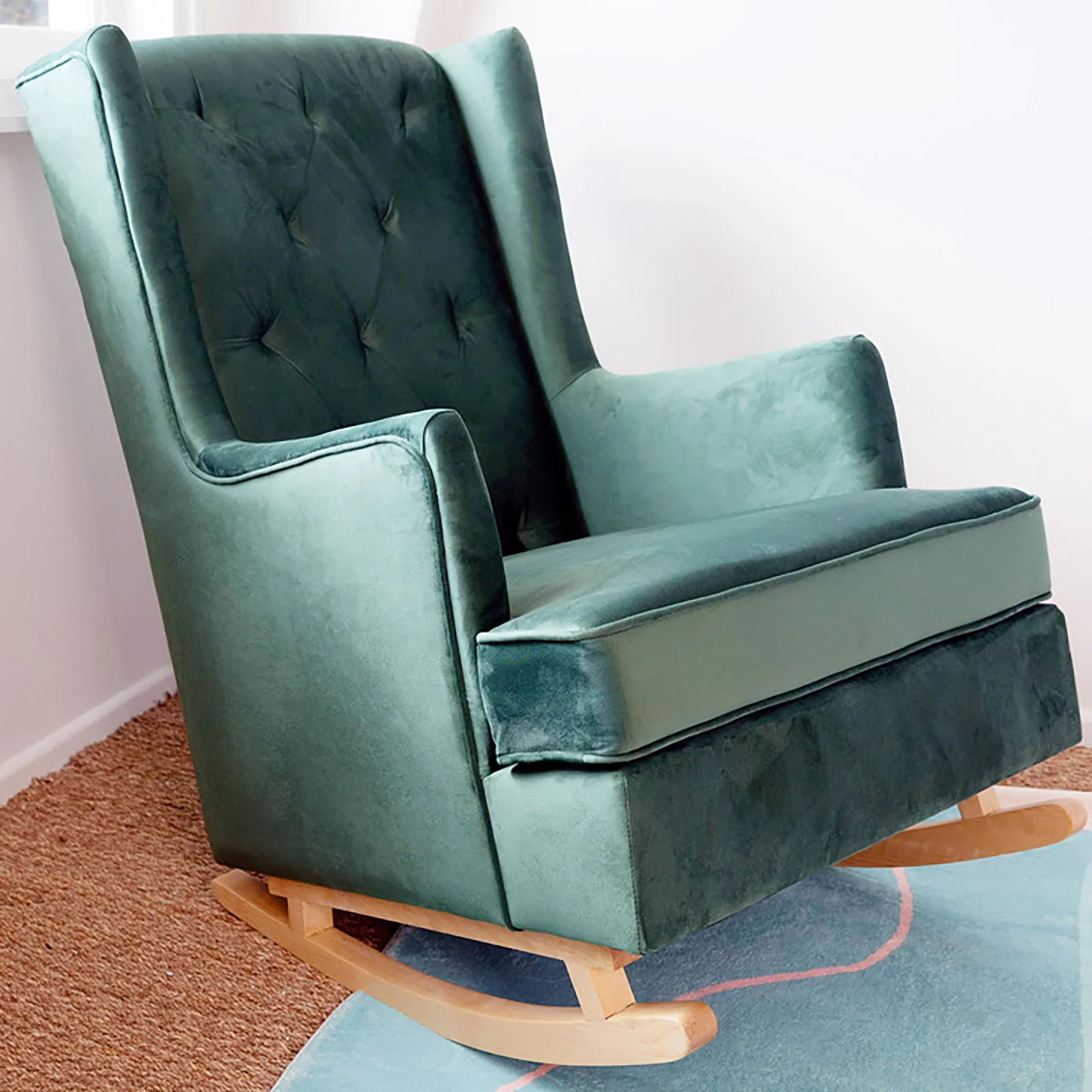 Brandt 2-in-1 Convertible Rocking Armchair in Forest Green - Image 5