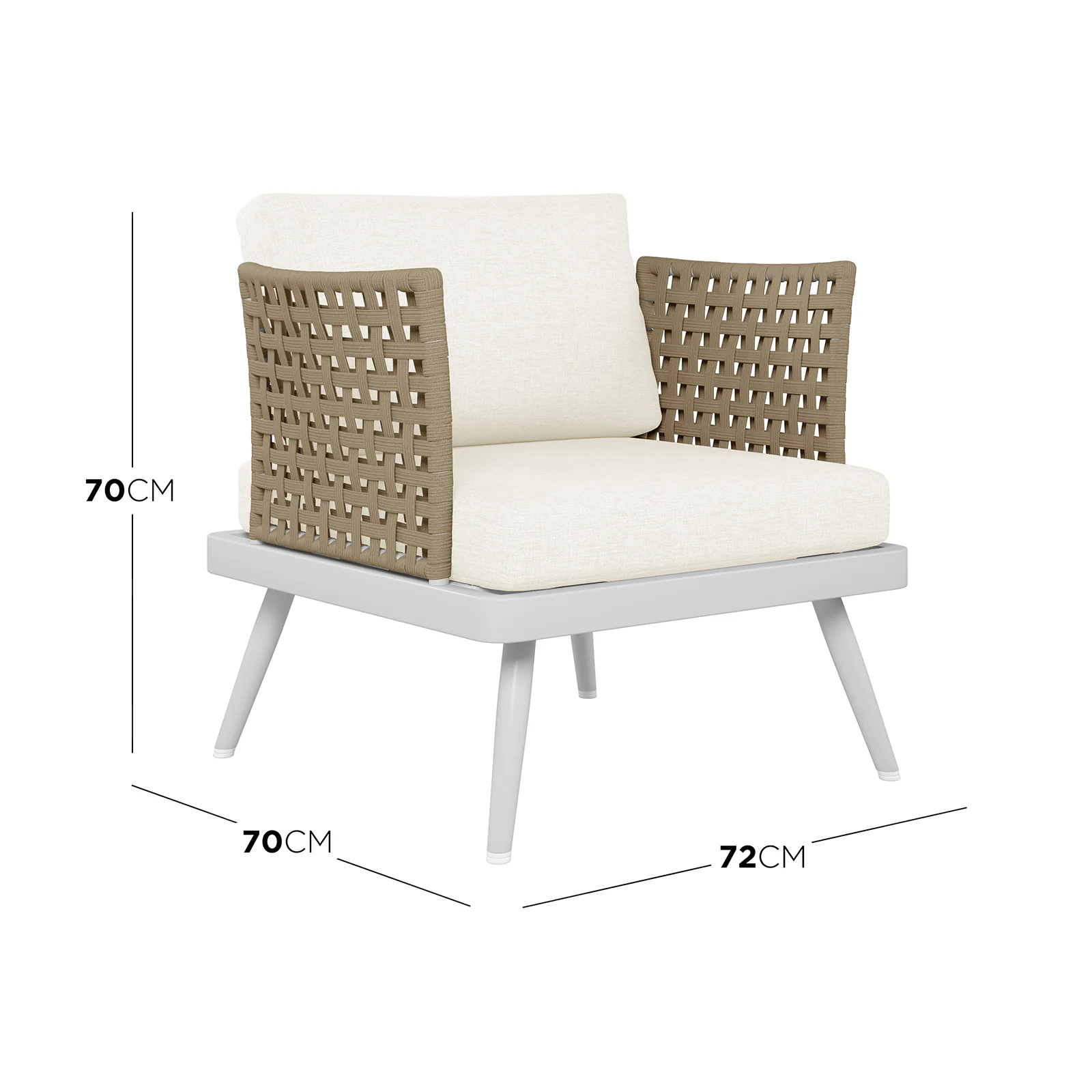 Breeza 5 Seater Teak Tabletop Outdoor Sofa Set in Cream White - Image 5