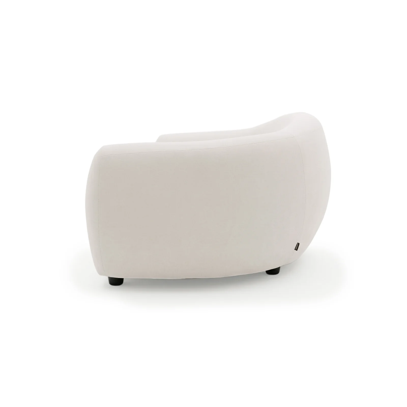 Brisol 3.5 Seater Velvet Curved Sofa in Cream White - Image 7