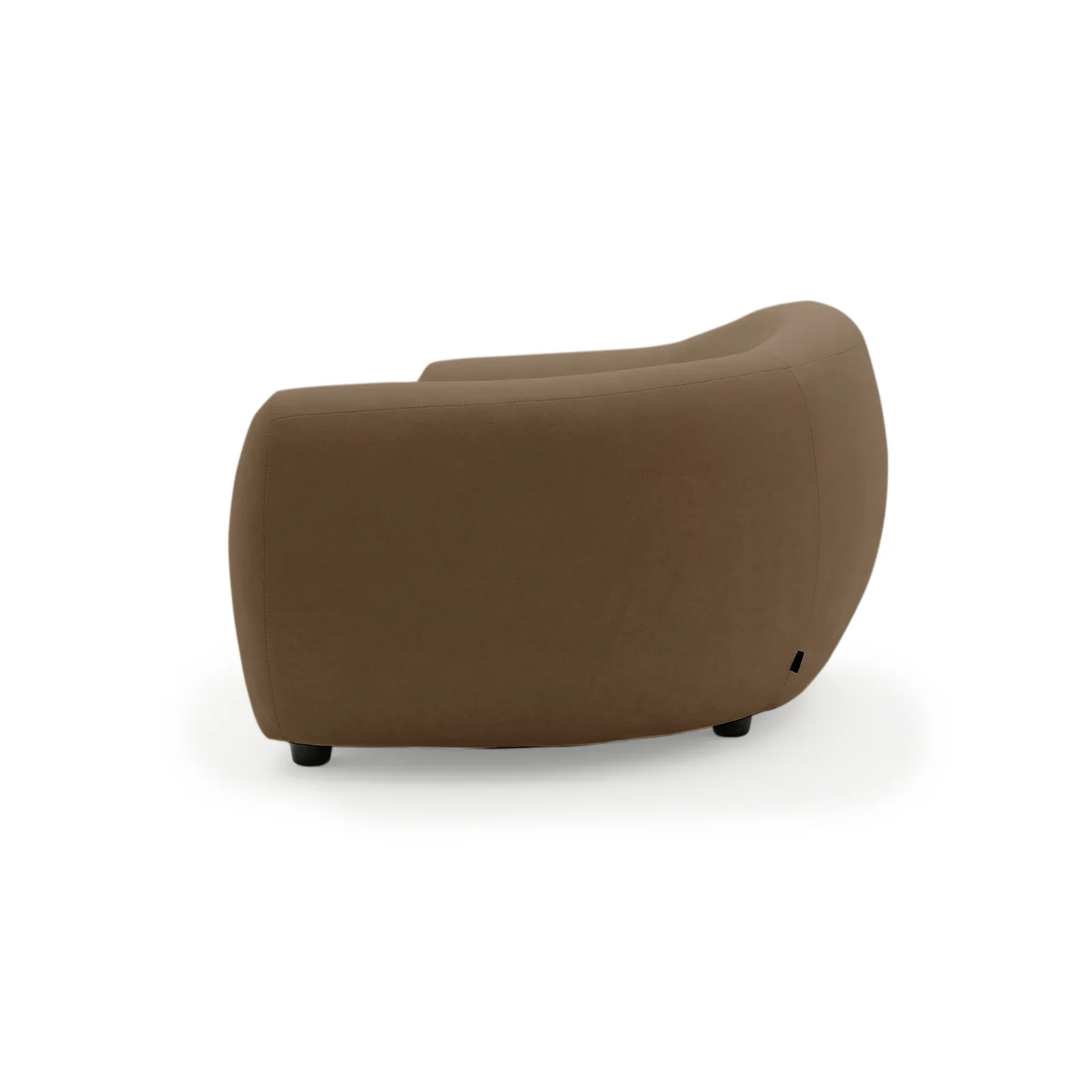 Brisol 3.5 Seater Velvet Curved Sofa in Warm Taupe Brown - Image 7