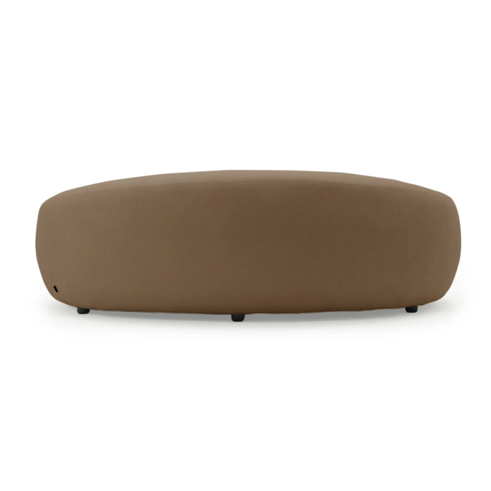 Brisol 3.5 Seater Velvet Curved Sofa in Warm Taupe Brown - Image 8