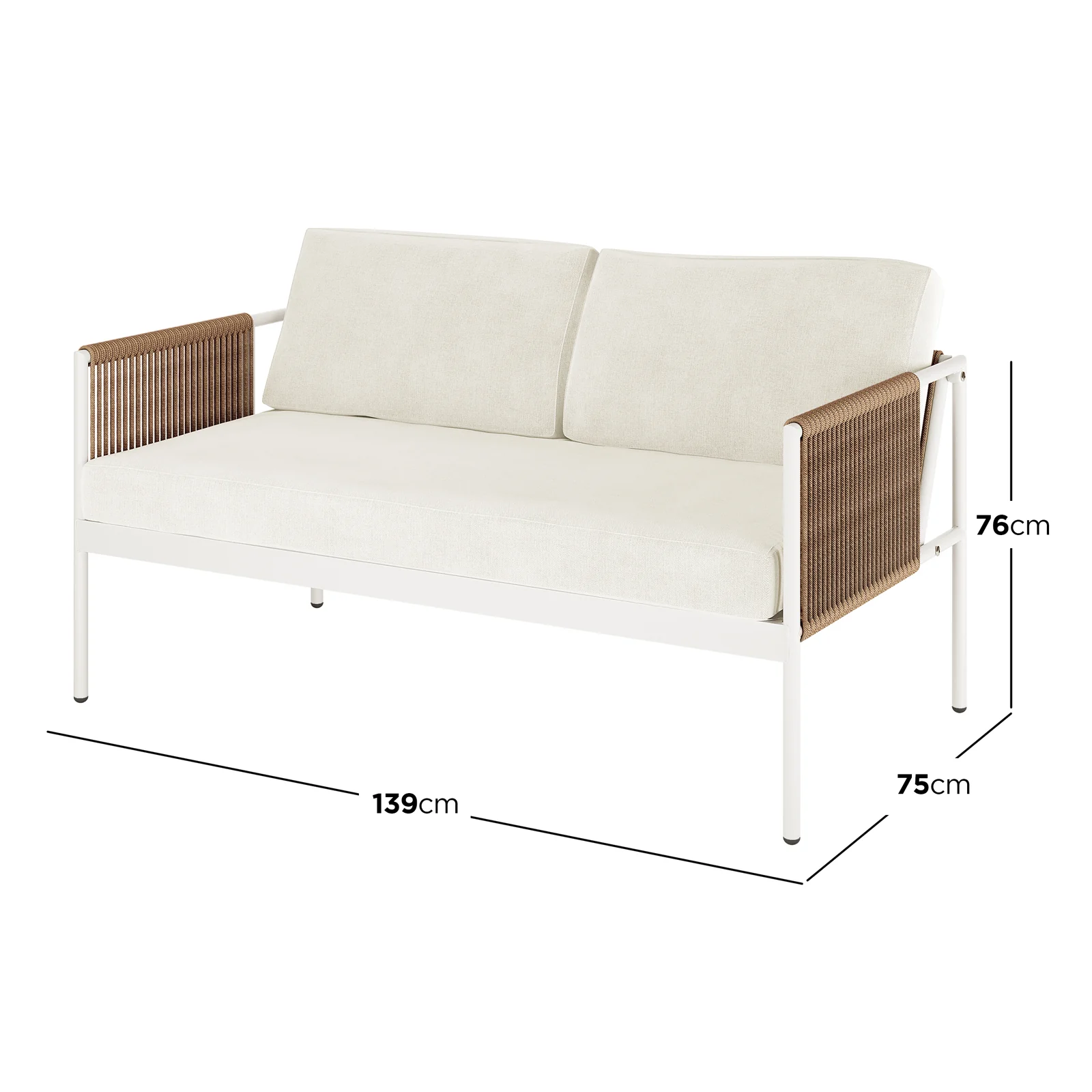 Brujas 4 Seater Wicker Outdoor Lounge Set in Light Beige - Image 3
